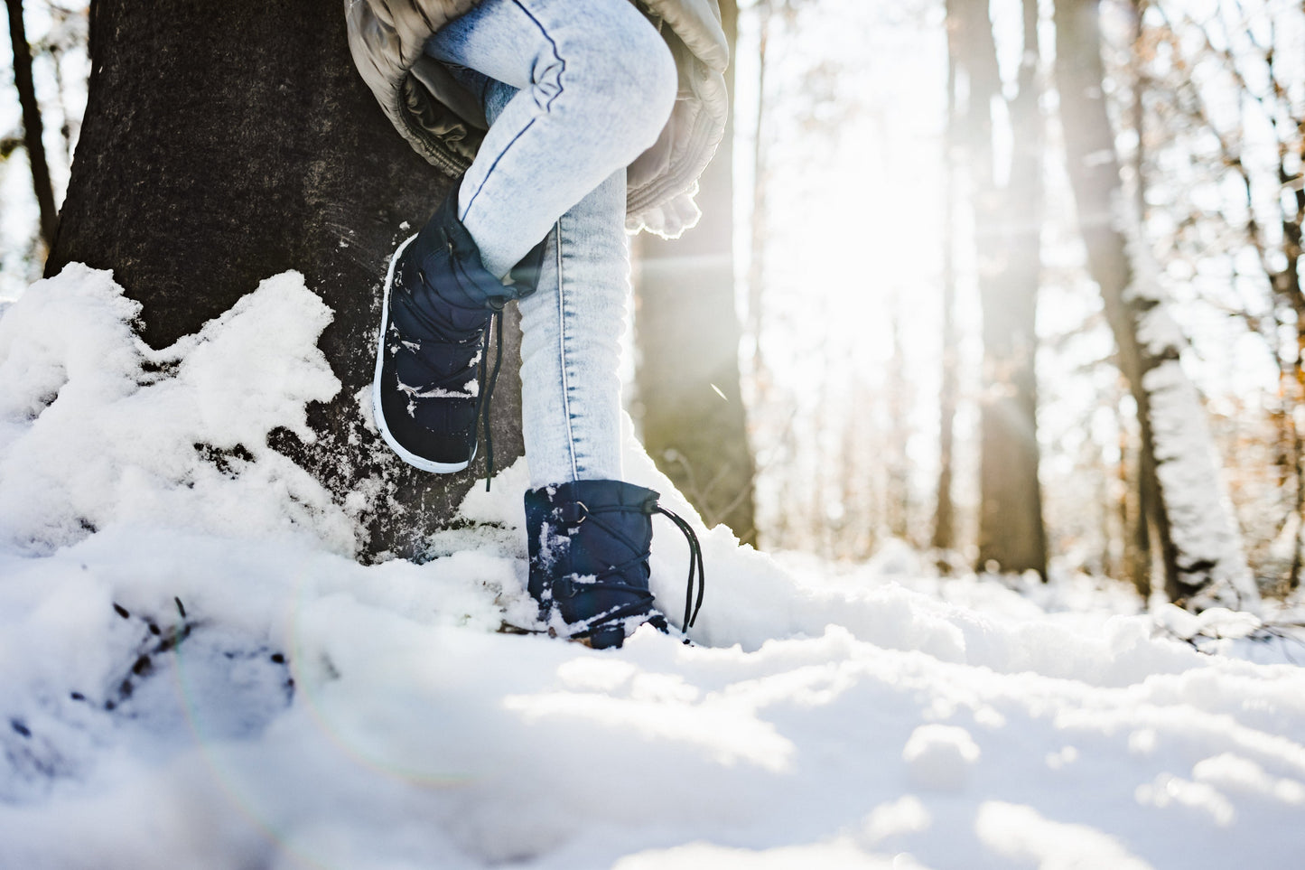 Winter Kids Barefoot Be Lenka Snowfox Kids 2.0 - Dunkel- & Hellblau
