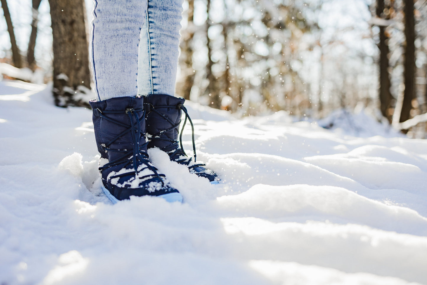 Winter Kids Barefoot Be Lenka Snowfox Kids 2.0 - Dunkel- & Hellblau