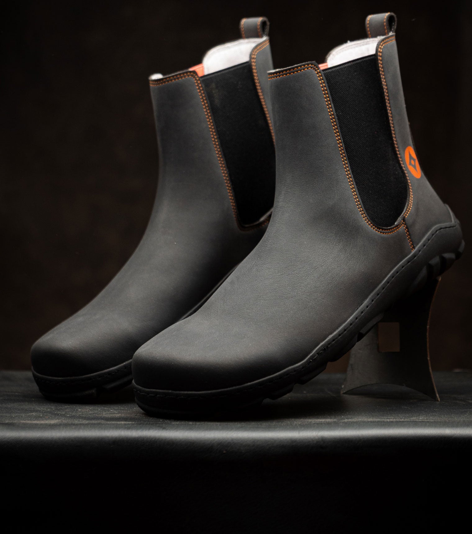 Barefoot Safety Chelsea Boots in Black microfiber Nobuk, CSA F2413-24 certification (pending)