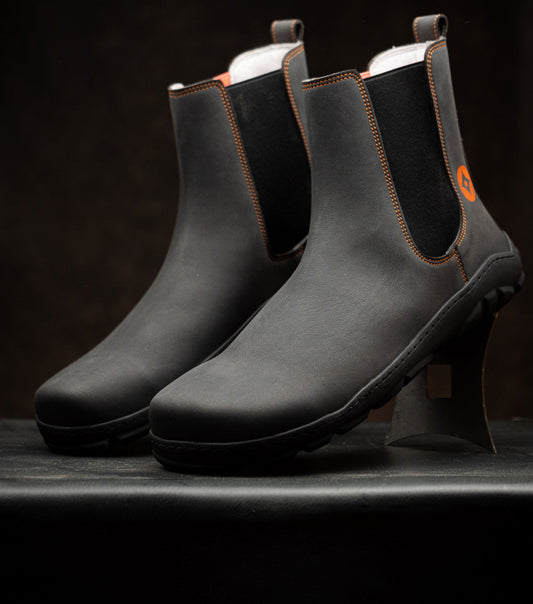 Barefoot Safety Chelsea Boots in Black microfiber Nobuk, CSA F2413-24 certification (pending)