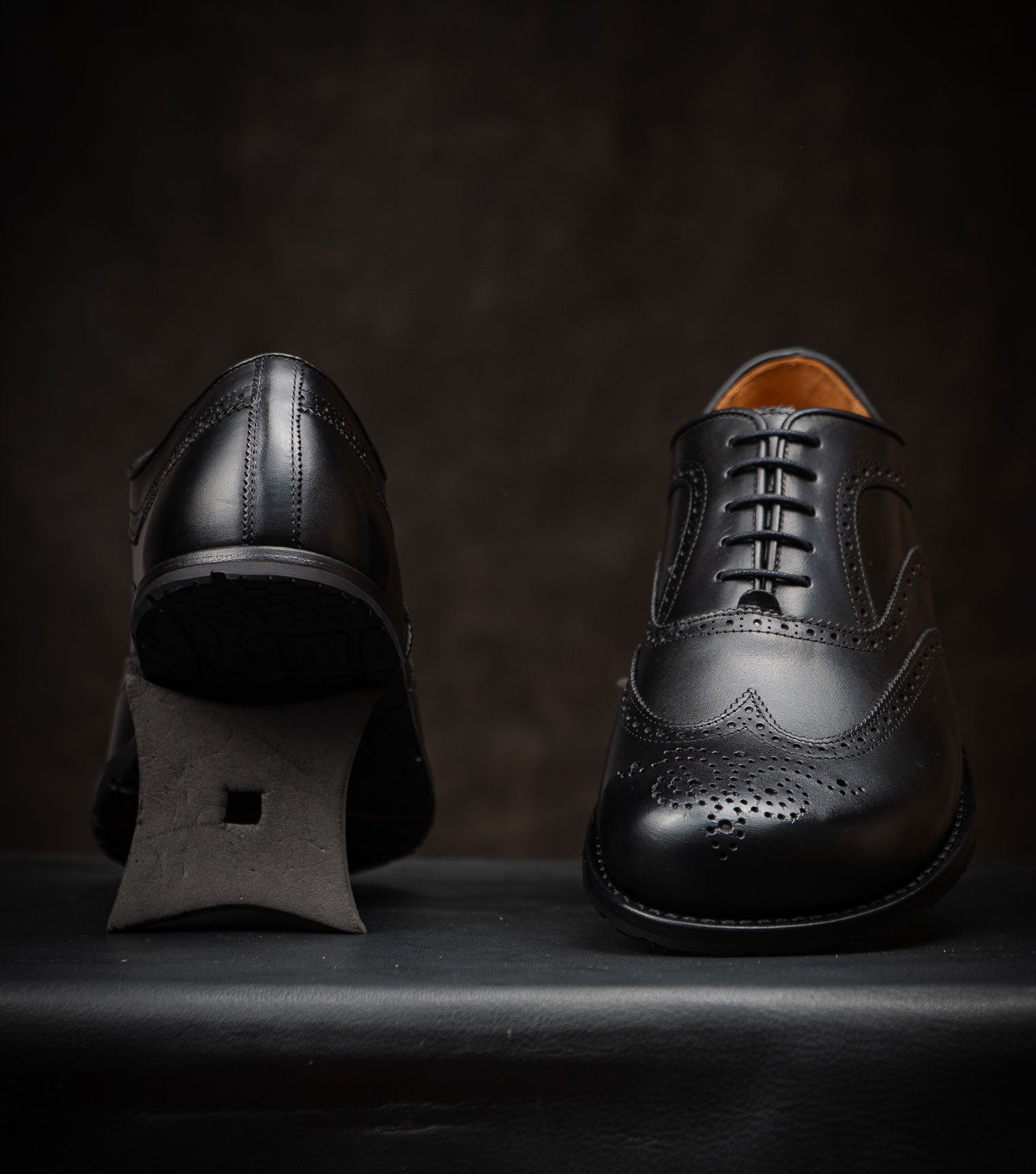 Goodyear Welted Barefoot Shoes Barefoot Brogue in Black Best Barefoot Dress Shoes