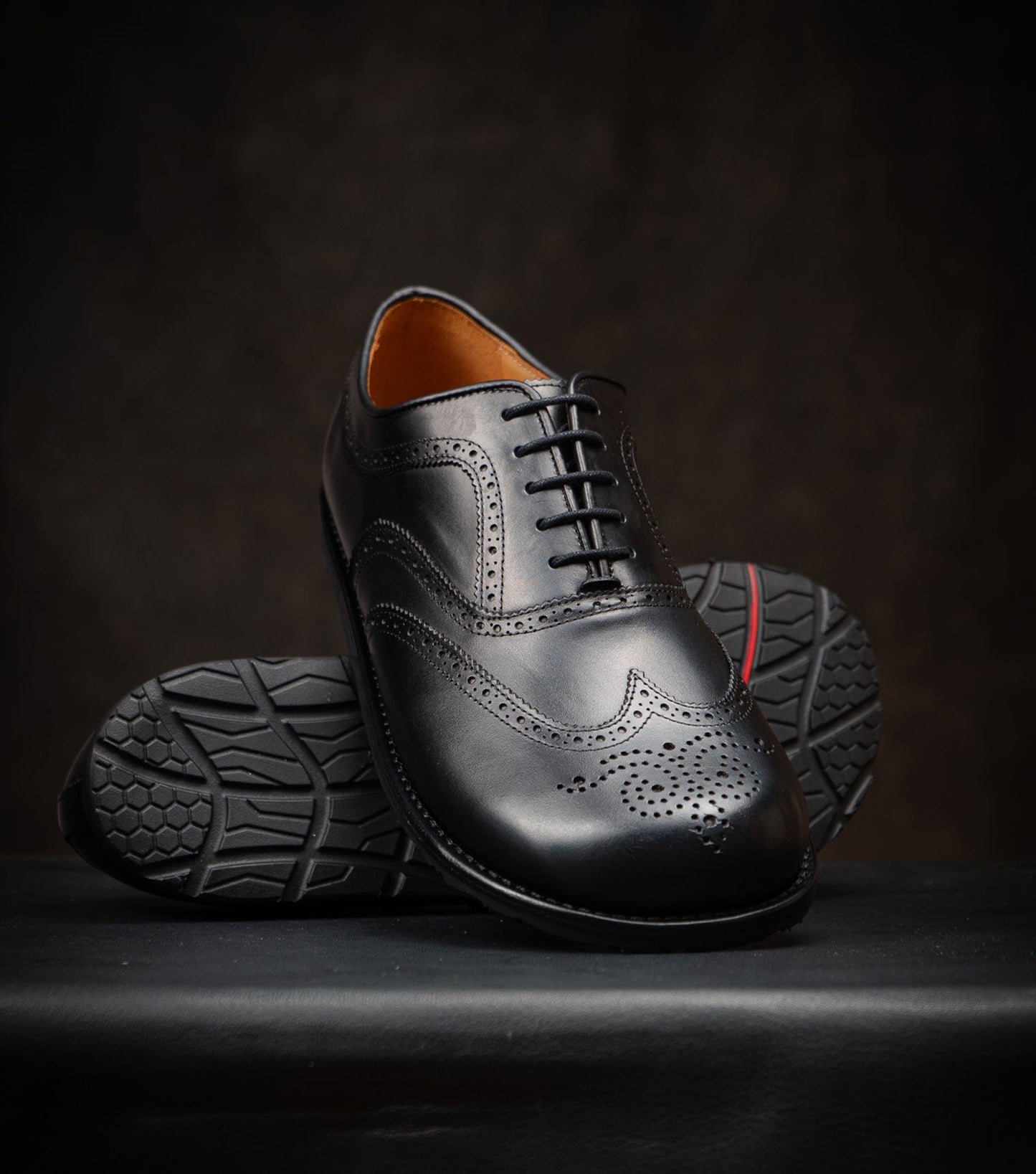 Goodyear Welted Barefoot Shoes Barefoot Brogue in Black Best Barefoot Dress Shoes
