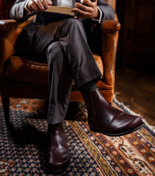 Goodyear Welted Barefoot Chelsea Boots by Gaucho Ninja Barefoot Wear Shoes dress shoes with wide toe box 