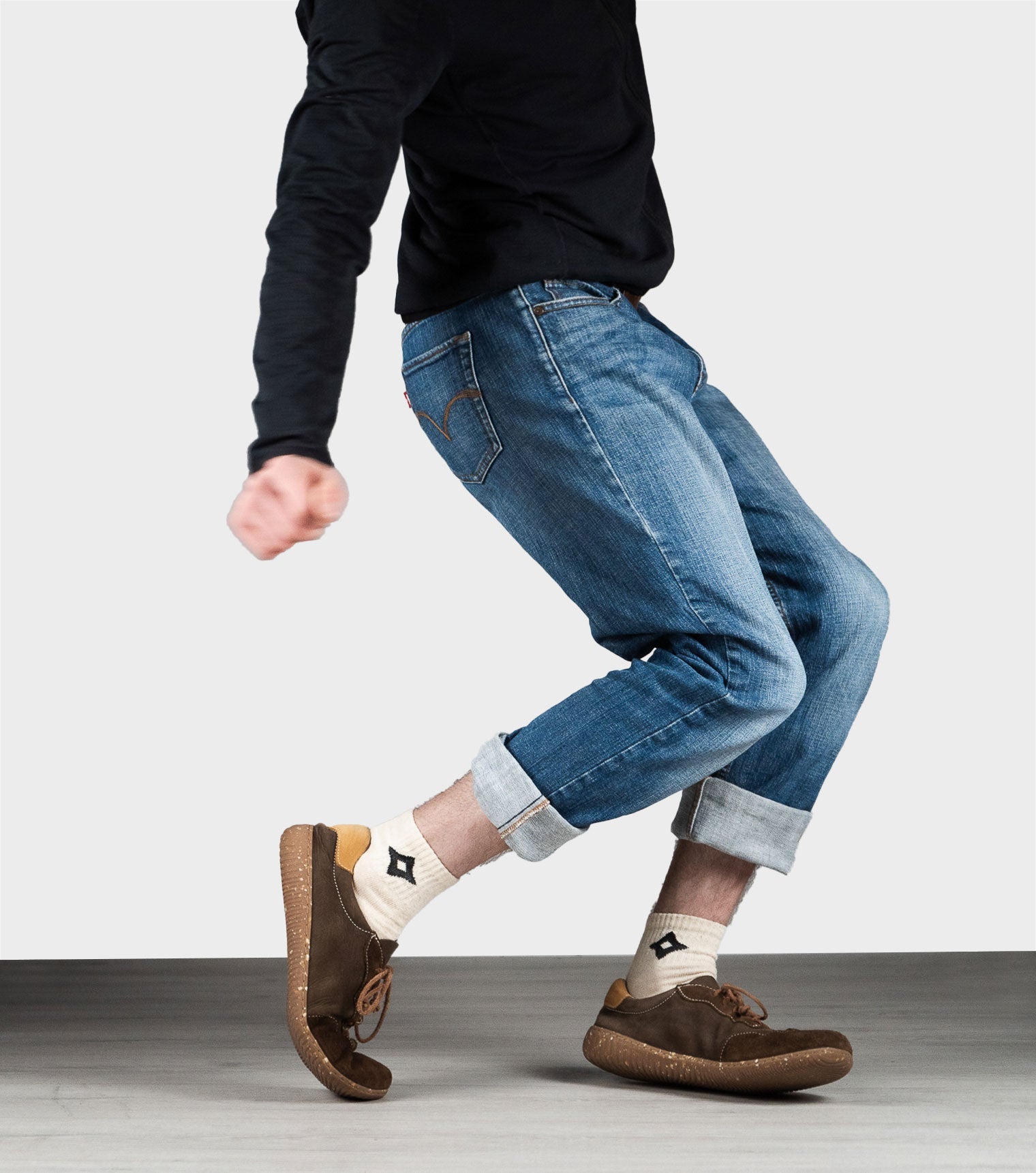 Brown Barefoot Retro Trainers by Gaucho Ninja