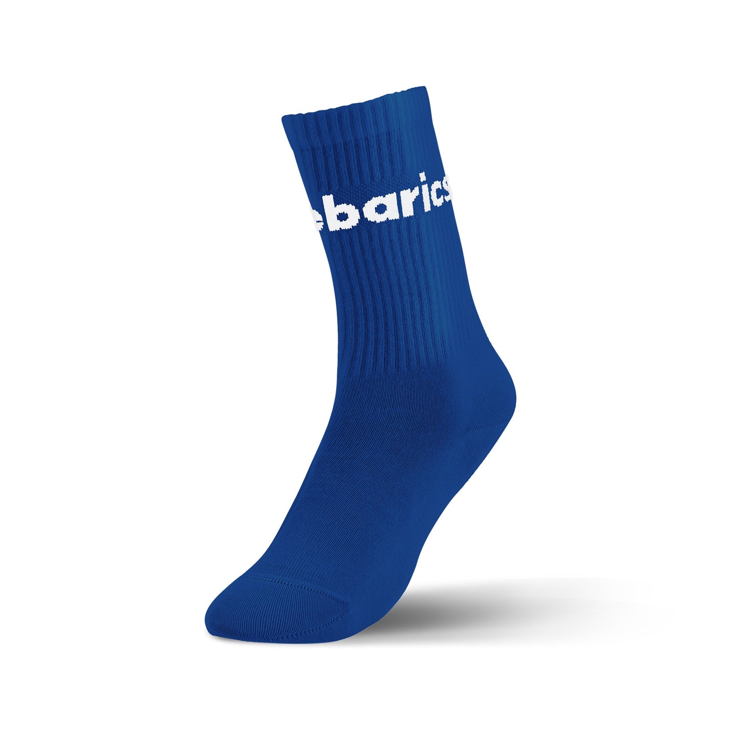 Barebarics - Chaussettes pieds nus - Crew - Bleu cobalt - Grand logo - Lot de 3