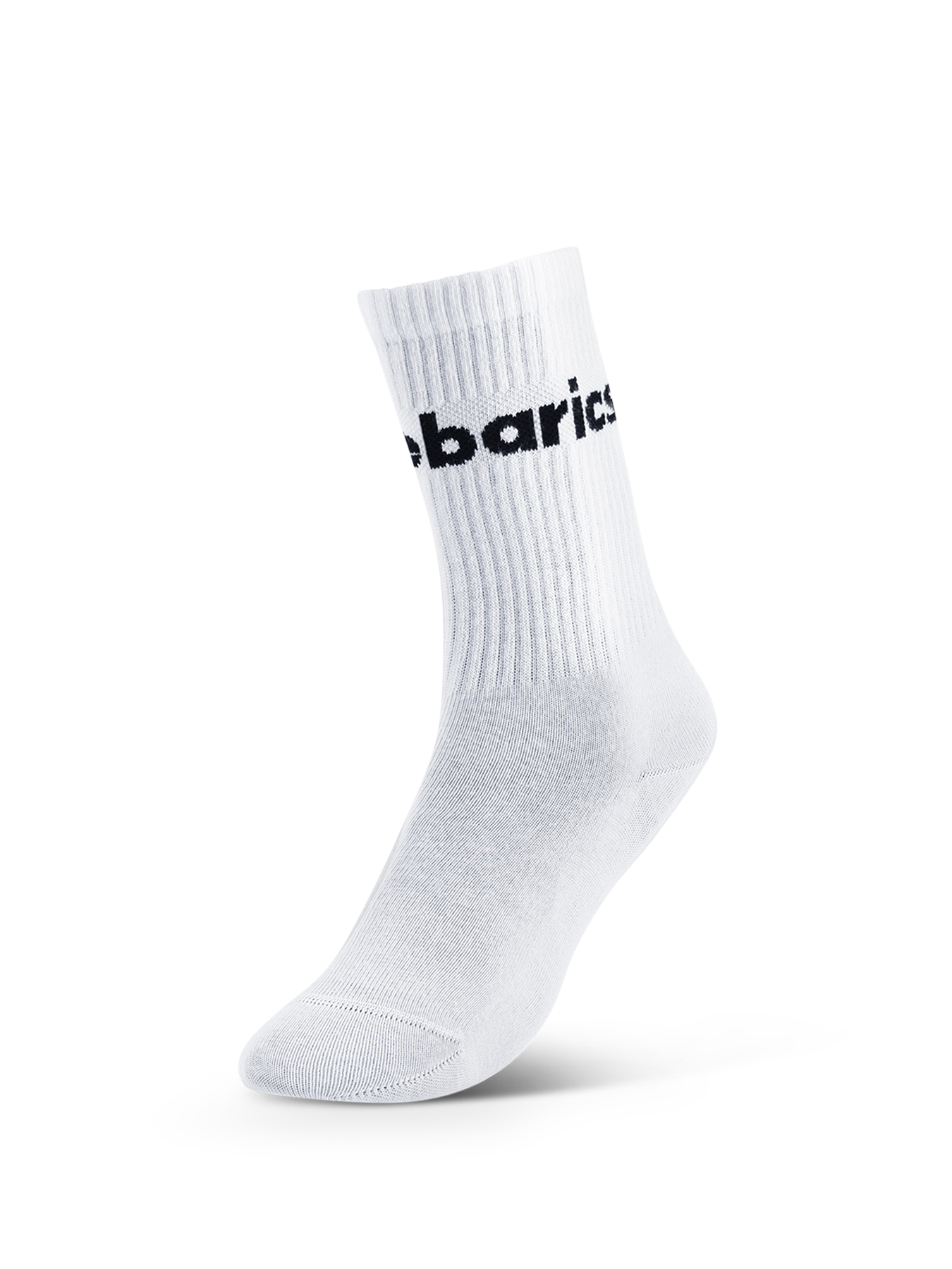 Barebarics - Barefoot Socks - Crew - White - Big logo