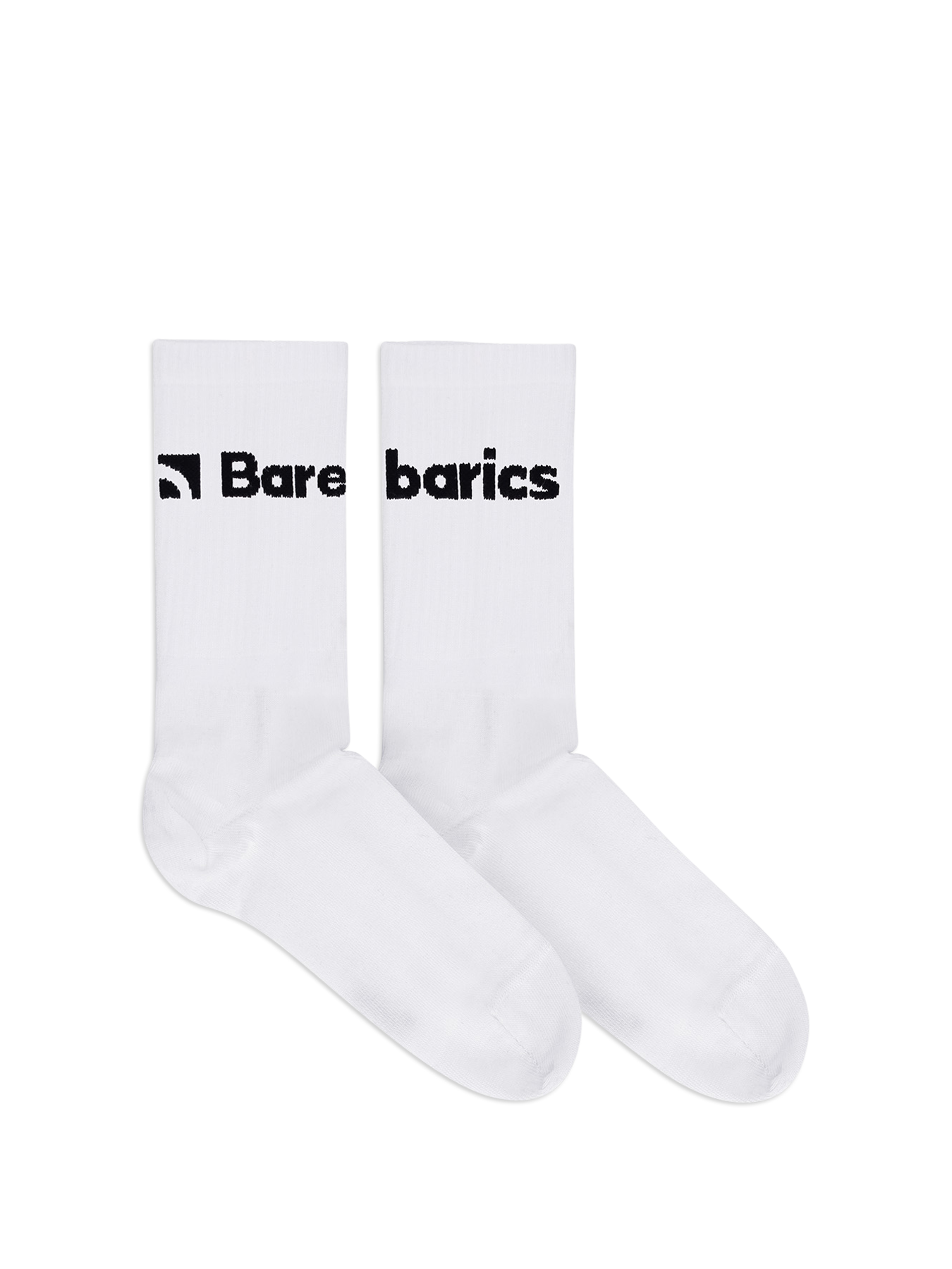 Barebarics - Barefoot Socks - Crew - White - Big logo