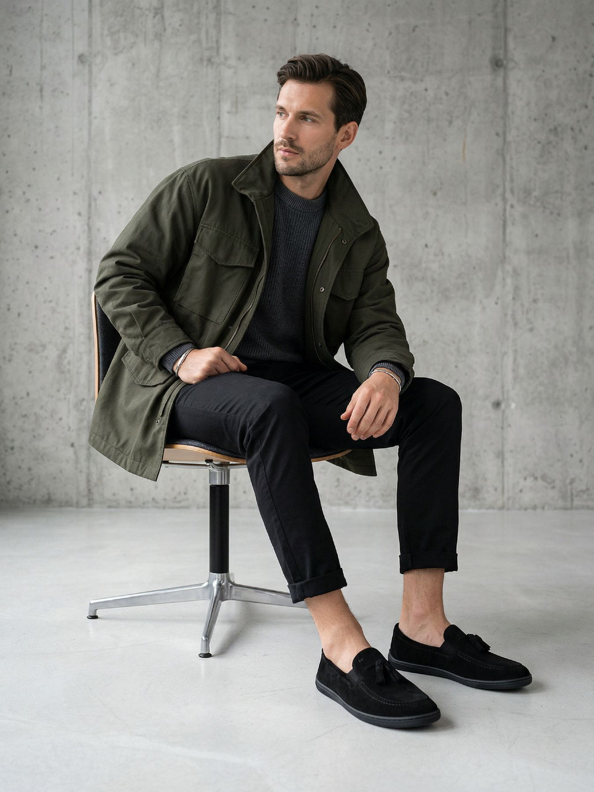 Barefoot Moccasins Be Lenka Portsiders - All Black
