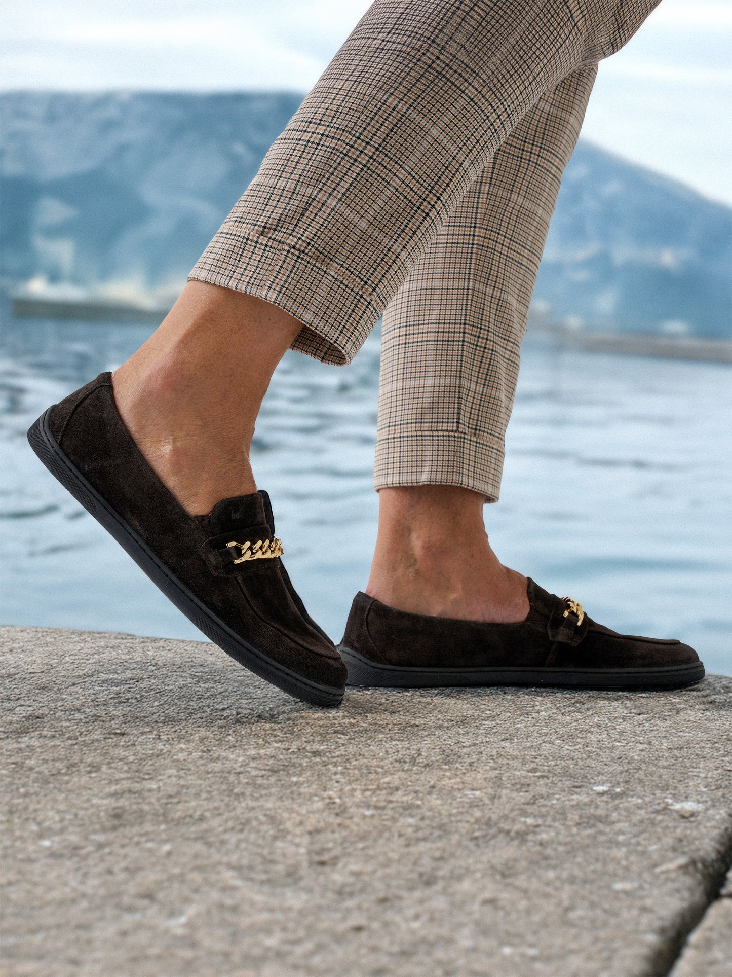 Barefoot Moccasins Be Lenka Prestage - Dark Brown & Gold