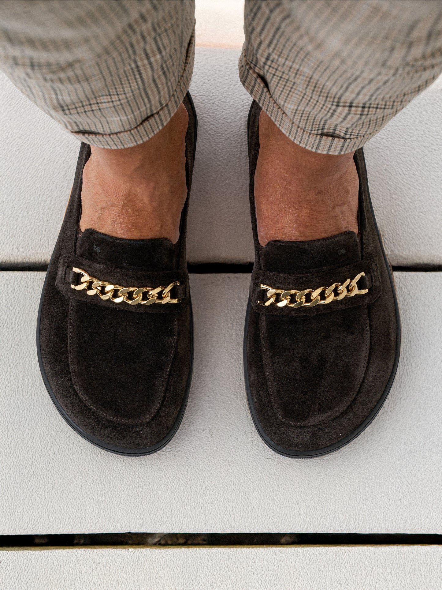 Barefoot Moccasins Be Lenka Prestage - Dark Brown & Gold