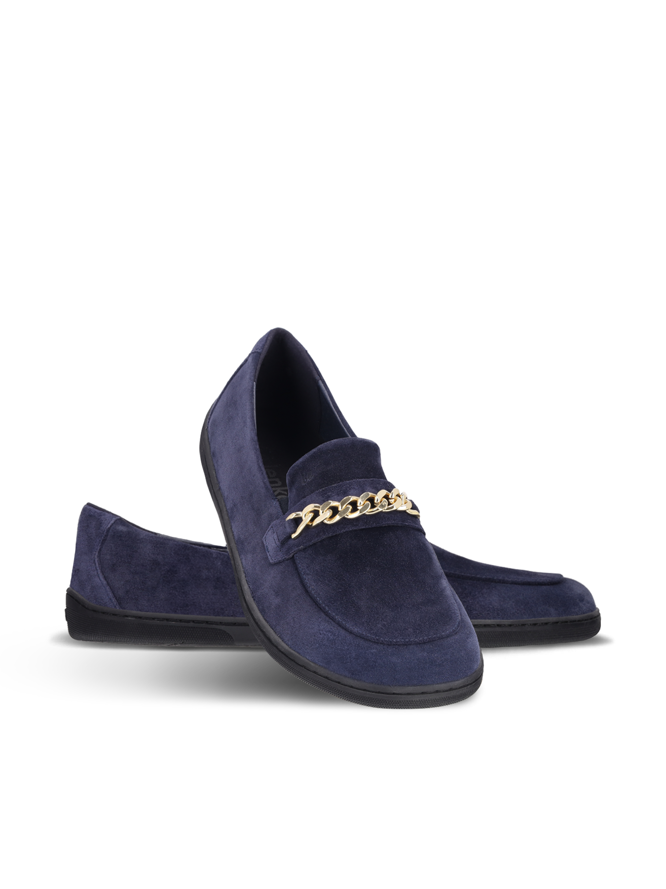 Barefoot Moccasins Be Lenka Prestage - Navy & Gold