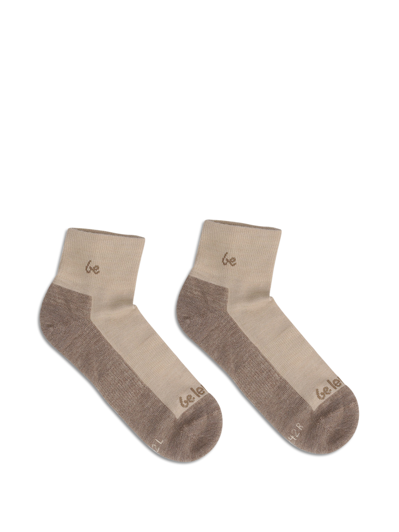 Chaussettes pieds nus Be Lenka - Crew - Laine mérinos – Beige