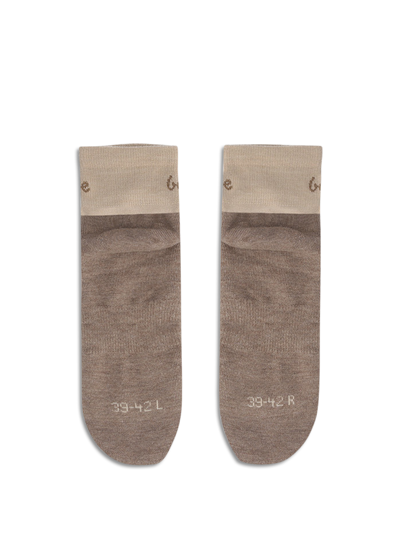 Chaussettes pieds nus Be Lenka - Crew - Laine mérinos – Beige