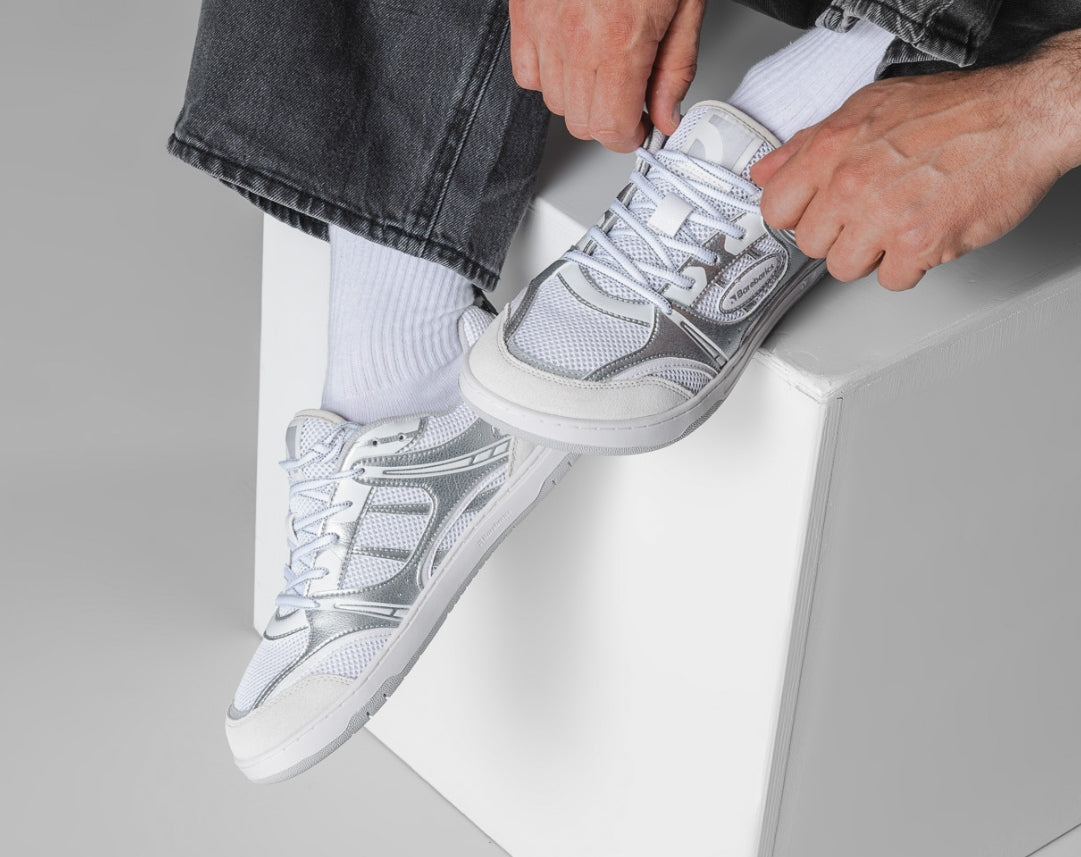 Barefoot Sneakers Barebarics Dropsta - Silver & White