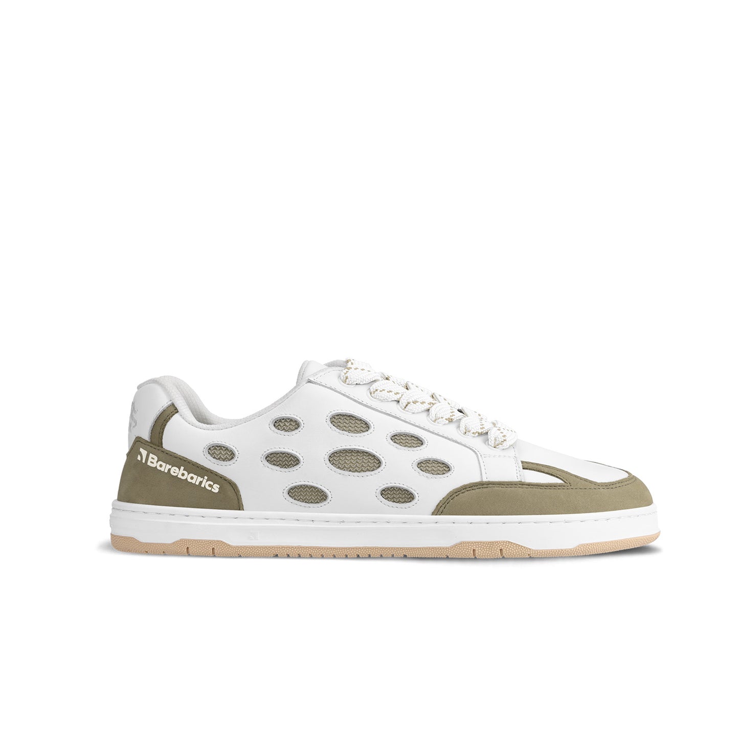 Baskets pieds nus Barebarics Fusion - Blanc et marron armée