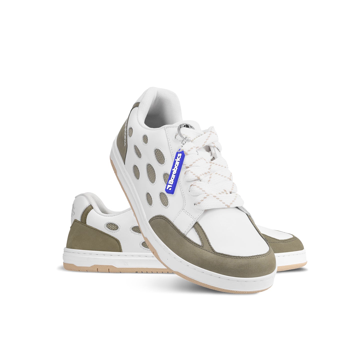 Baskets pieds nus Barebarics Fusion - Blanc et marron armée