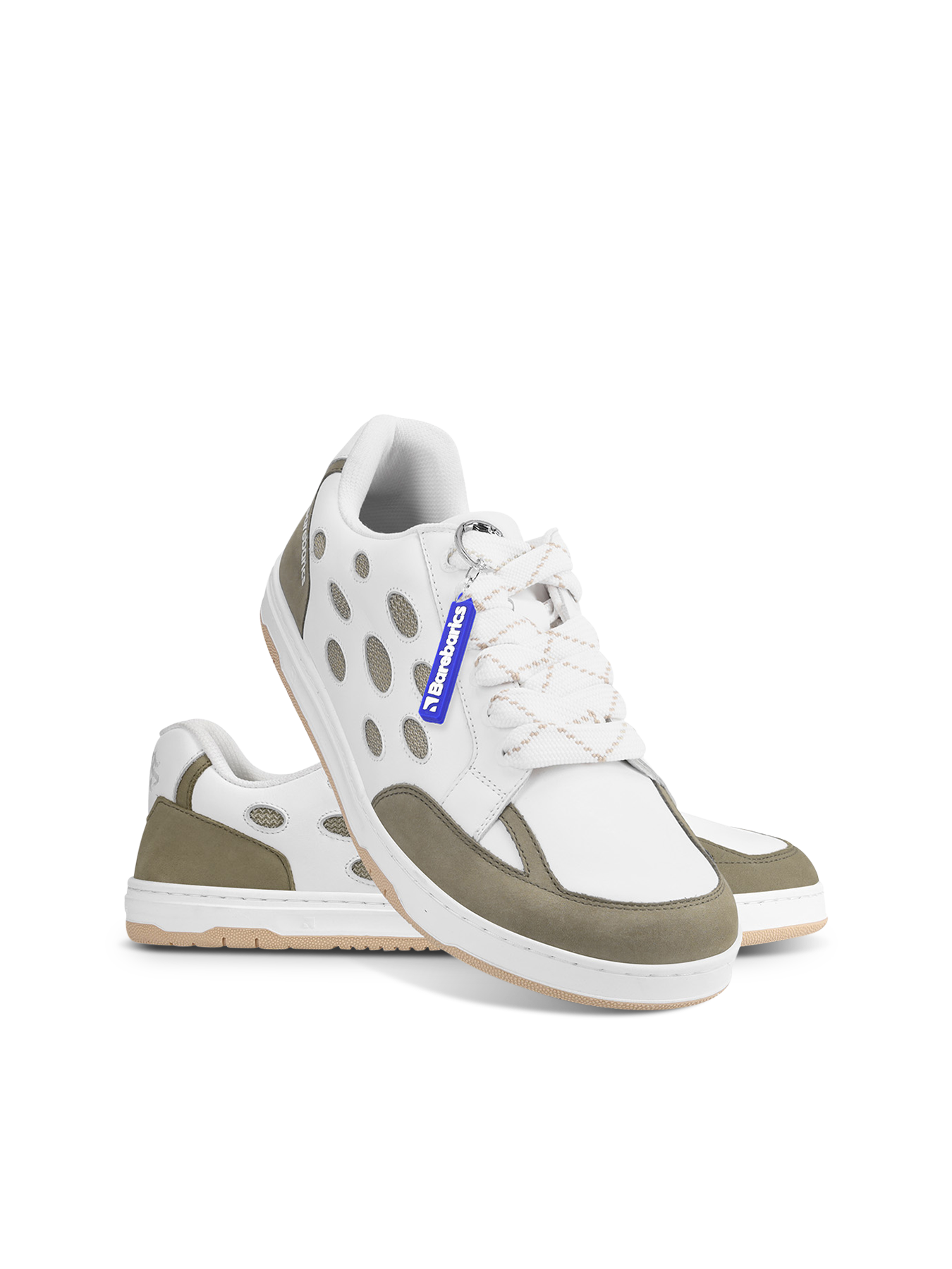 Barefoot Sneakers Barebarics Fusion - White & Army Brown