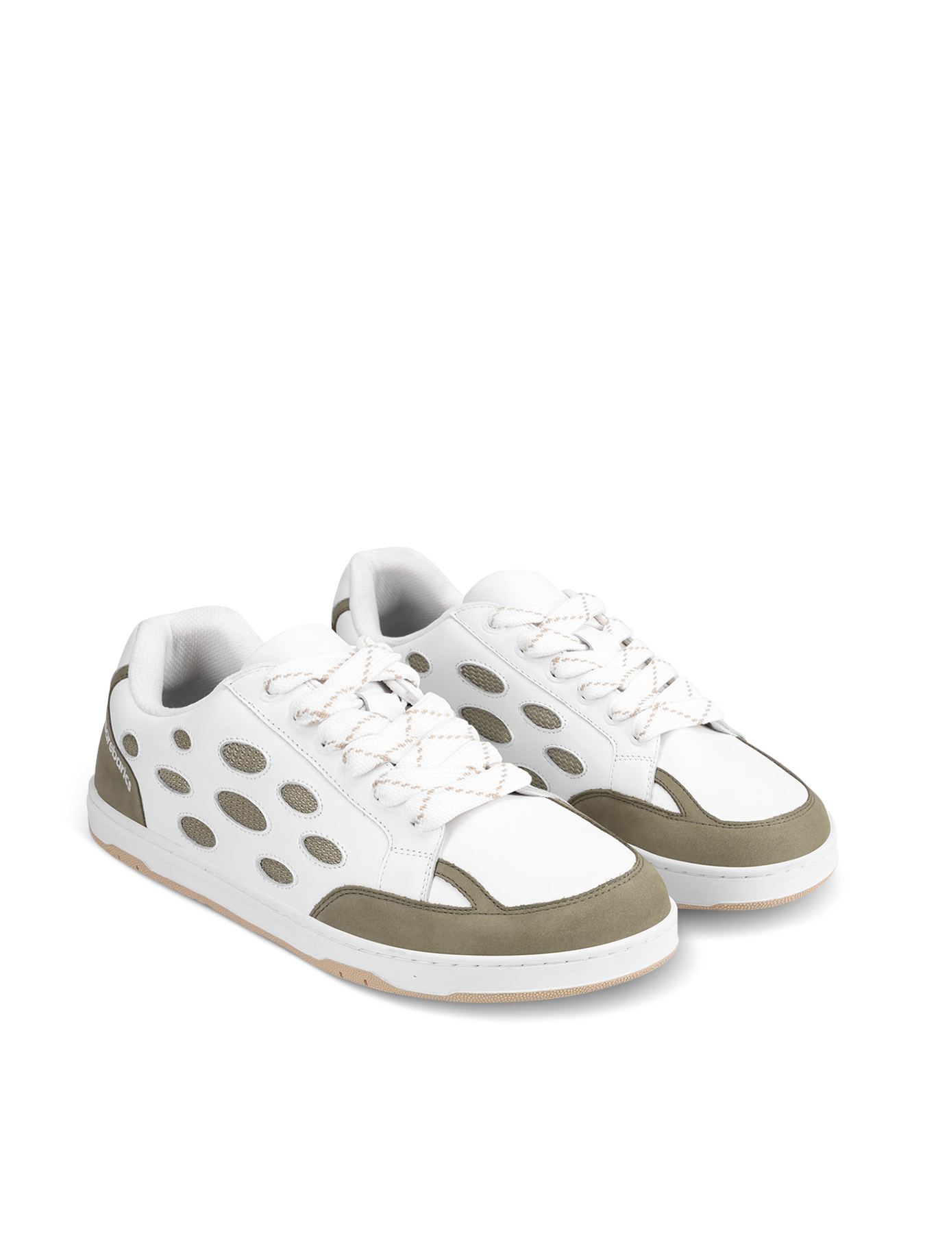 Barefoot Sneakers Barebarics Fusion - White & Army Brown