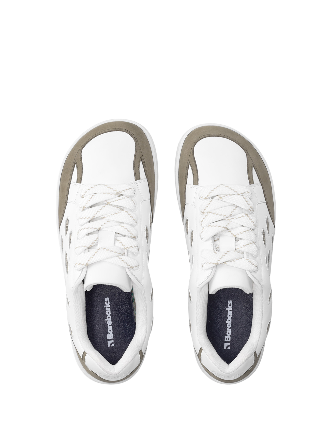 Barefoot Sneakers Barebarics Fusion - White & Army Brown
