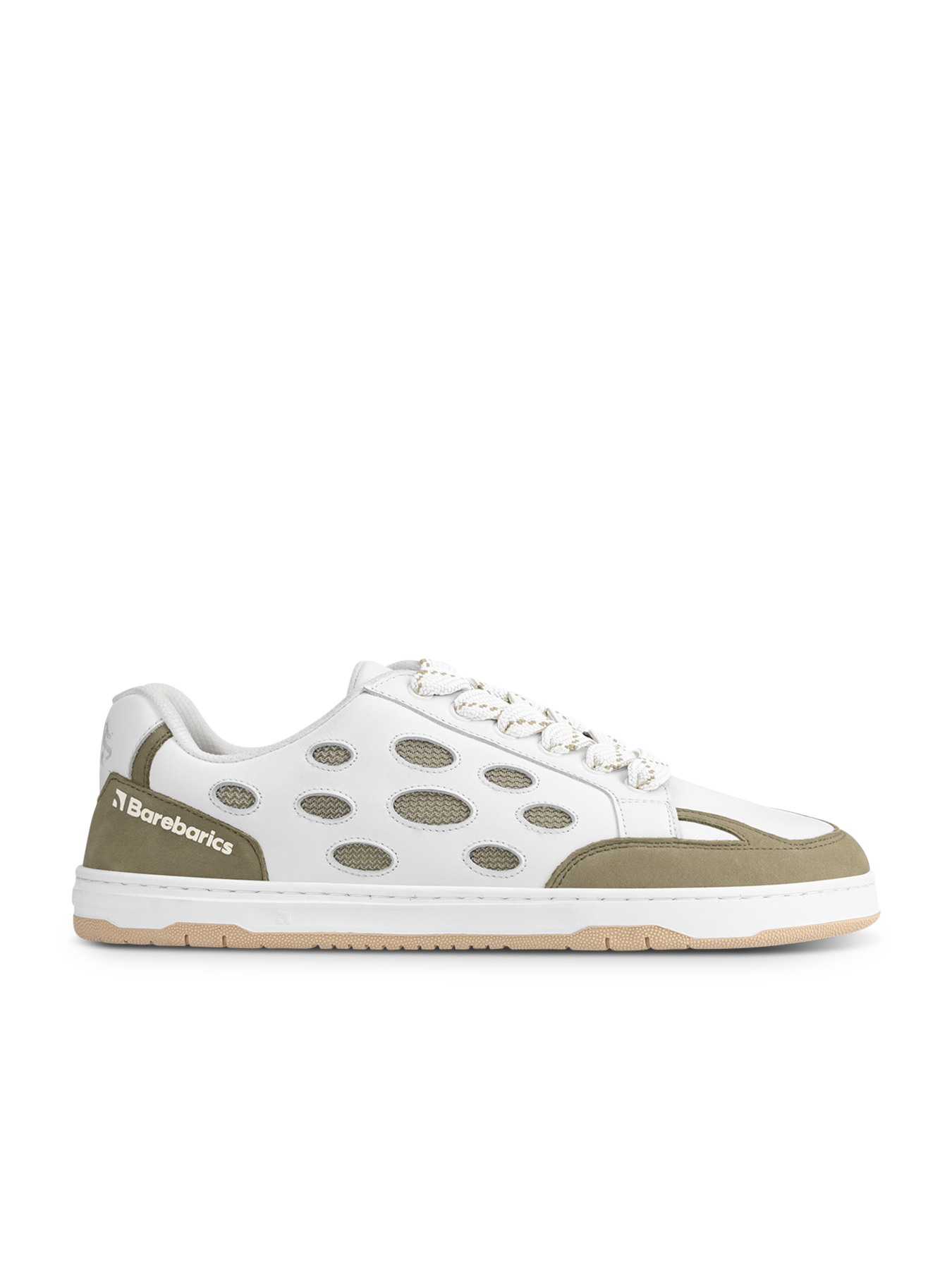 Baskets pieds nus Barebarics Fusion - Blanc et marron armée