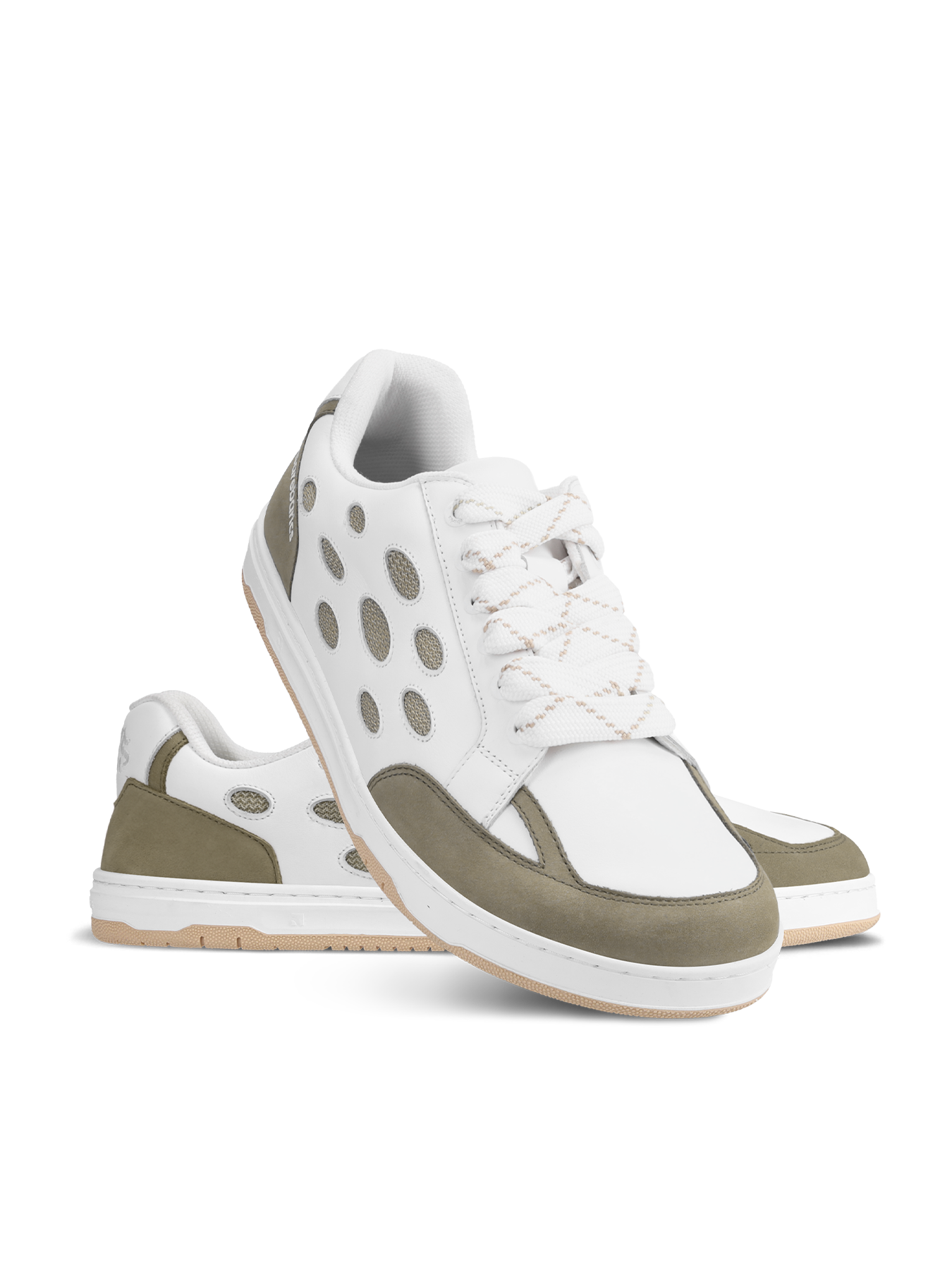 Barefoot Sneakers Barebarics Fusion - White & Army Brown