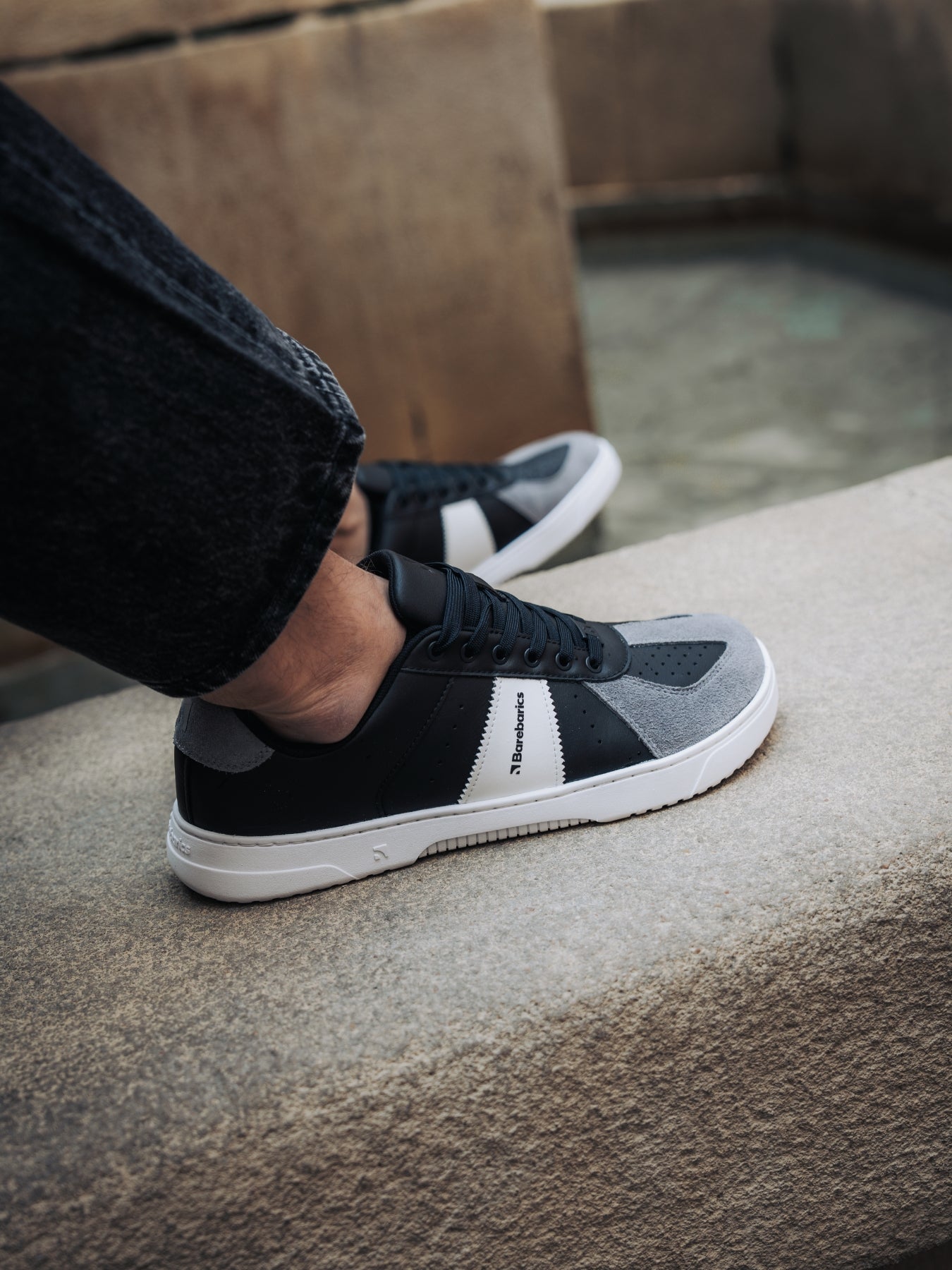 Barefoot Sneakers Barebarics Icara - Black & Dark Grey