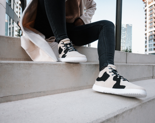 Barfuß-Sneaker Barebarics Lynx - Beige &amp; Weiß