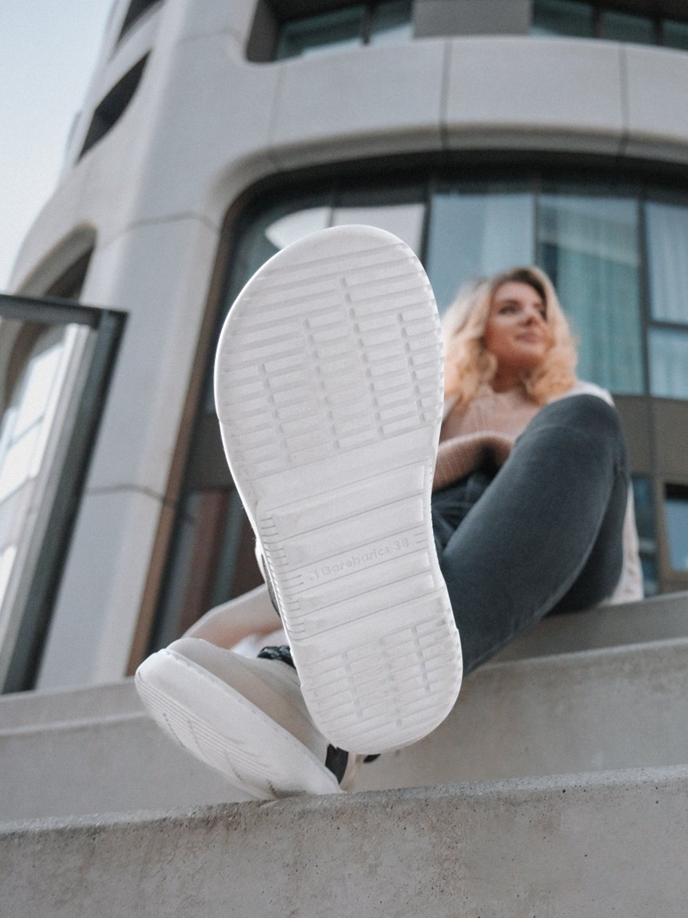 Baskets pieds nus Barebarics Lynx - Beige et blanc