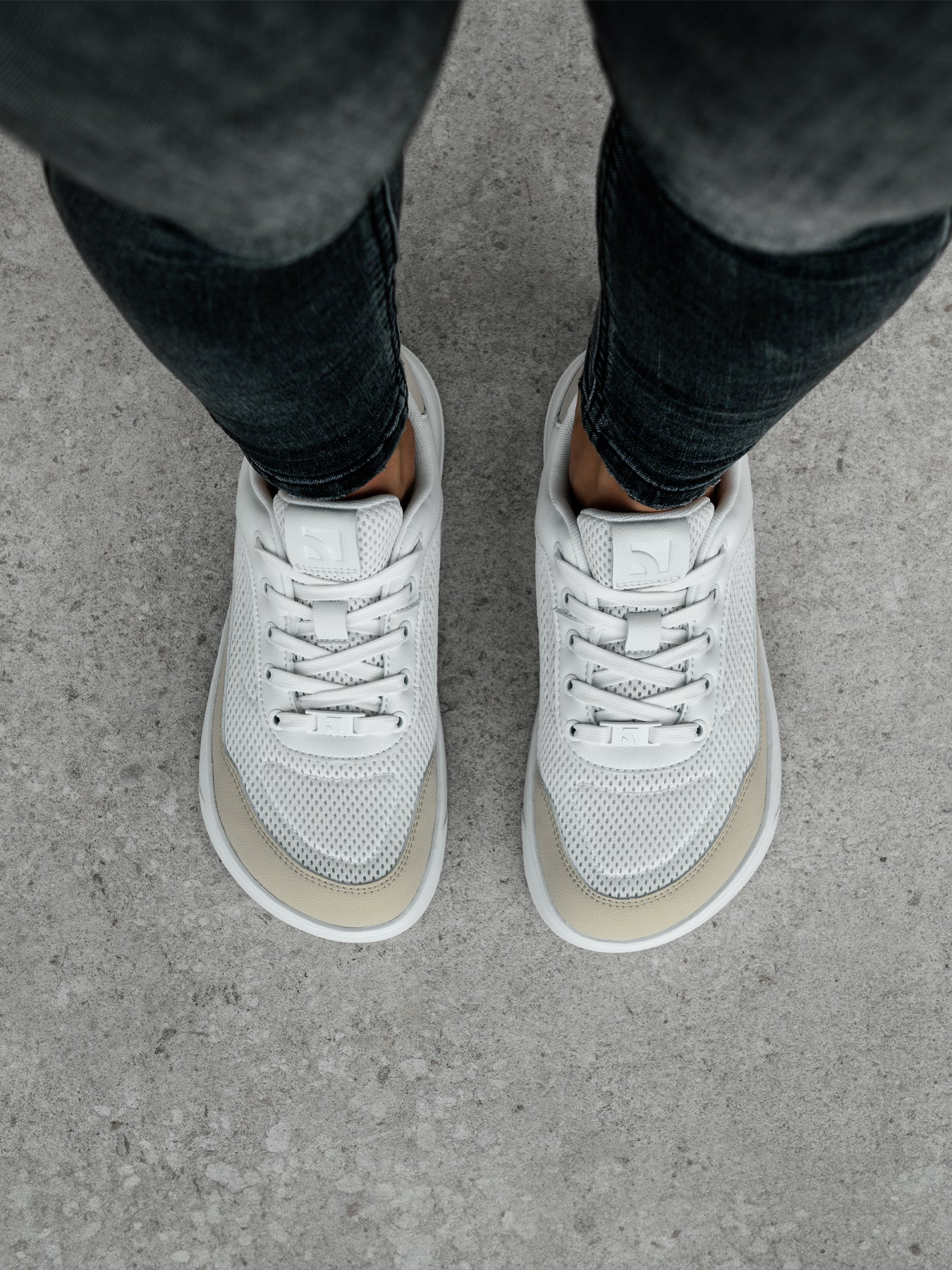 Barefoot Sneakers Barebarics Vaporo - White & Beige