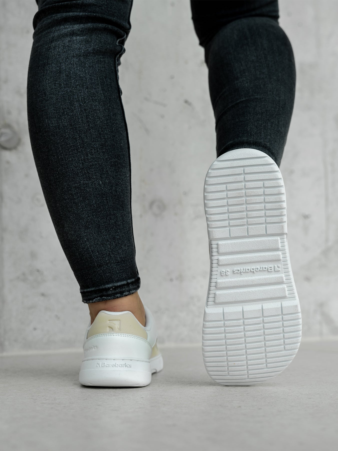 Barefoot Sneakers Barebarics Vaporo - White & Beige