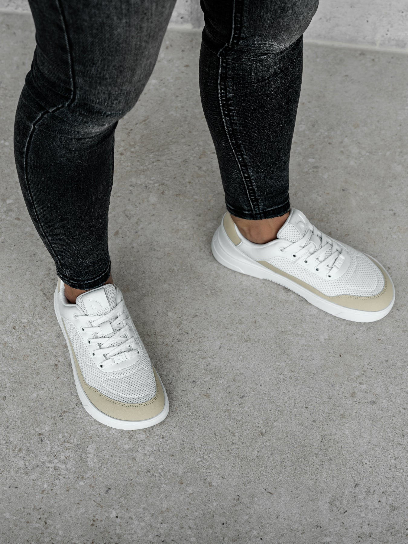 Barefoot Sneakers Barebarics Vaporo - White & Beige