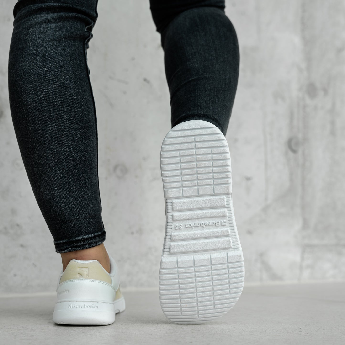 Barefoot Sneakers Barebarics Vaporo - White & Beige