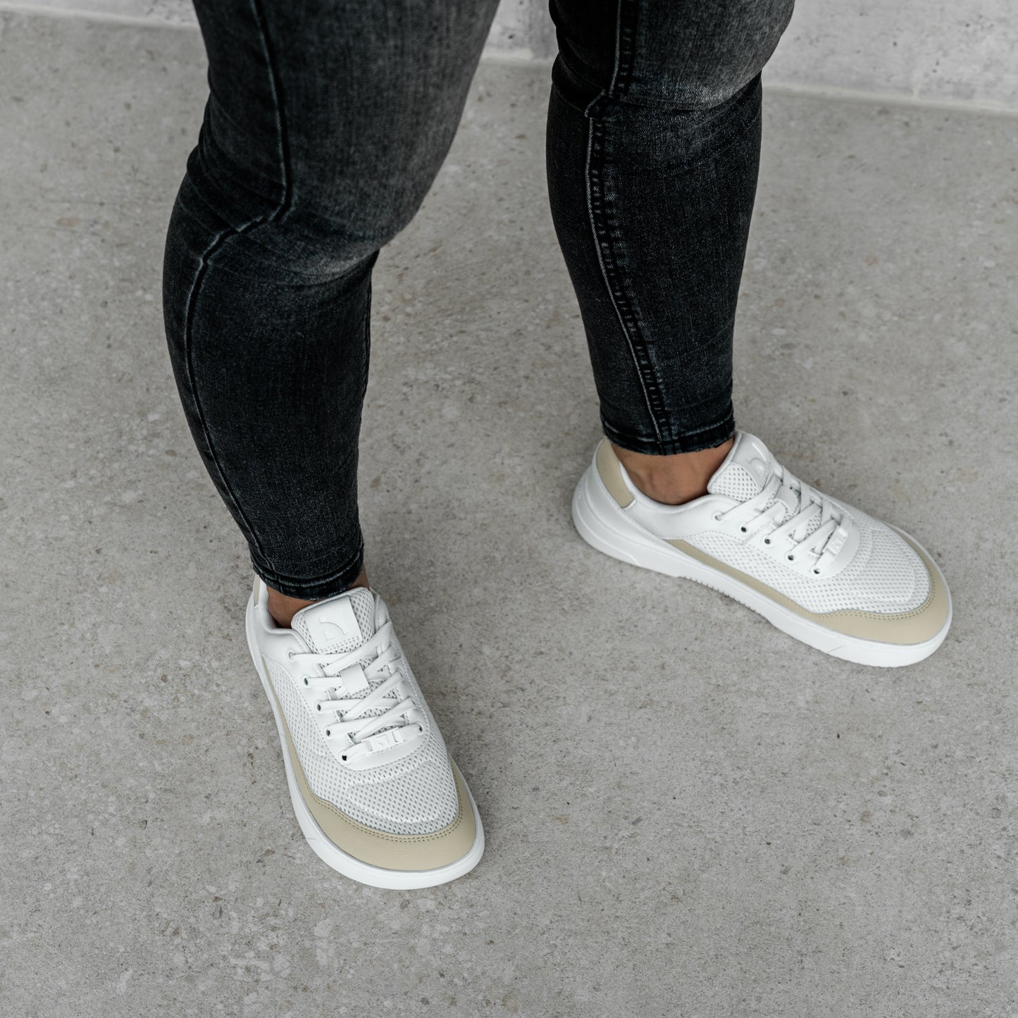 Barefoot Sneakers Barebarics Vaporo - White & Beige