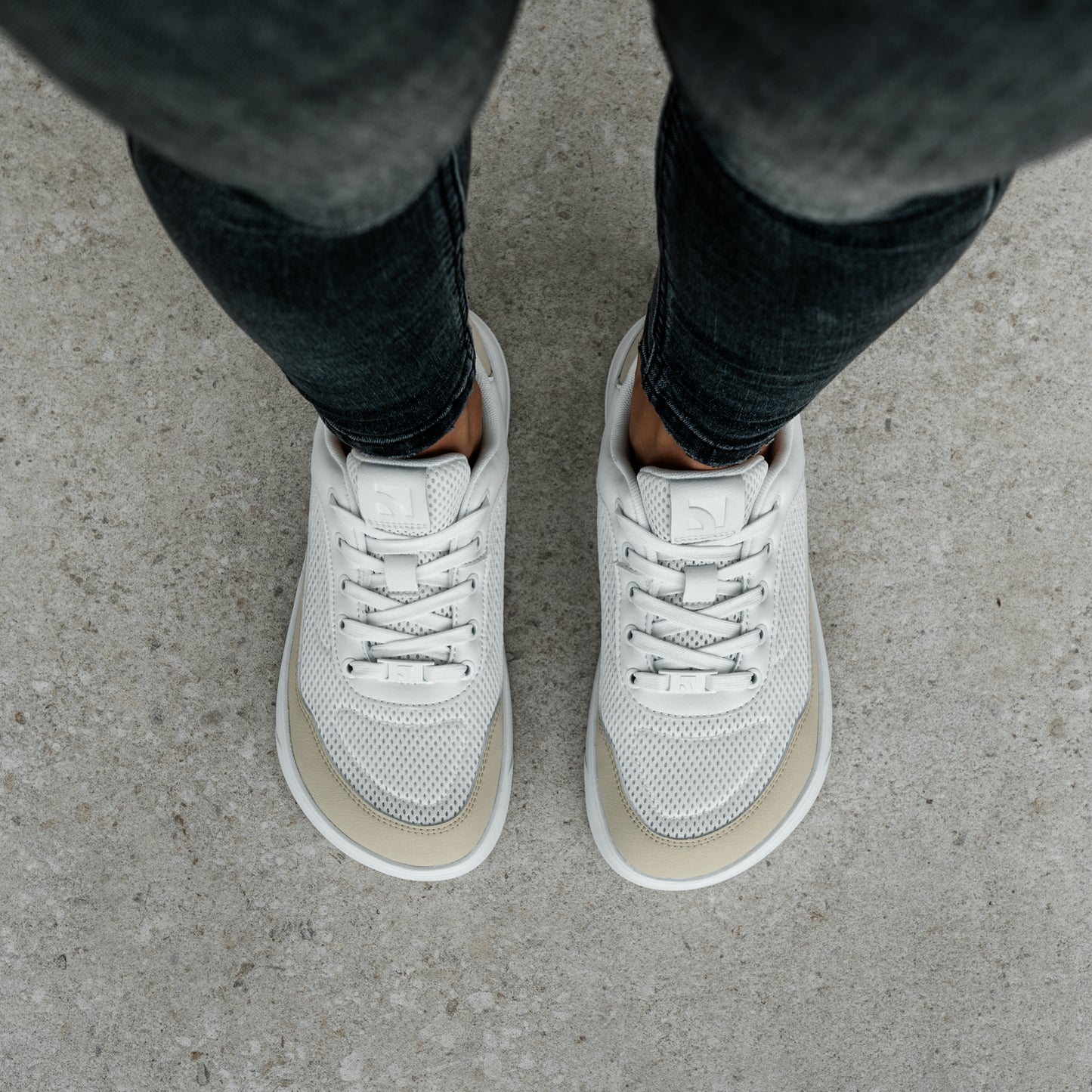 Barefoot Sneakers Barebarics Vaporo - White & Beige