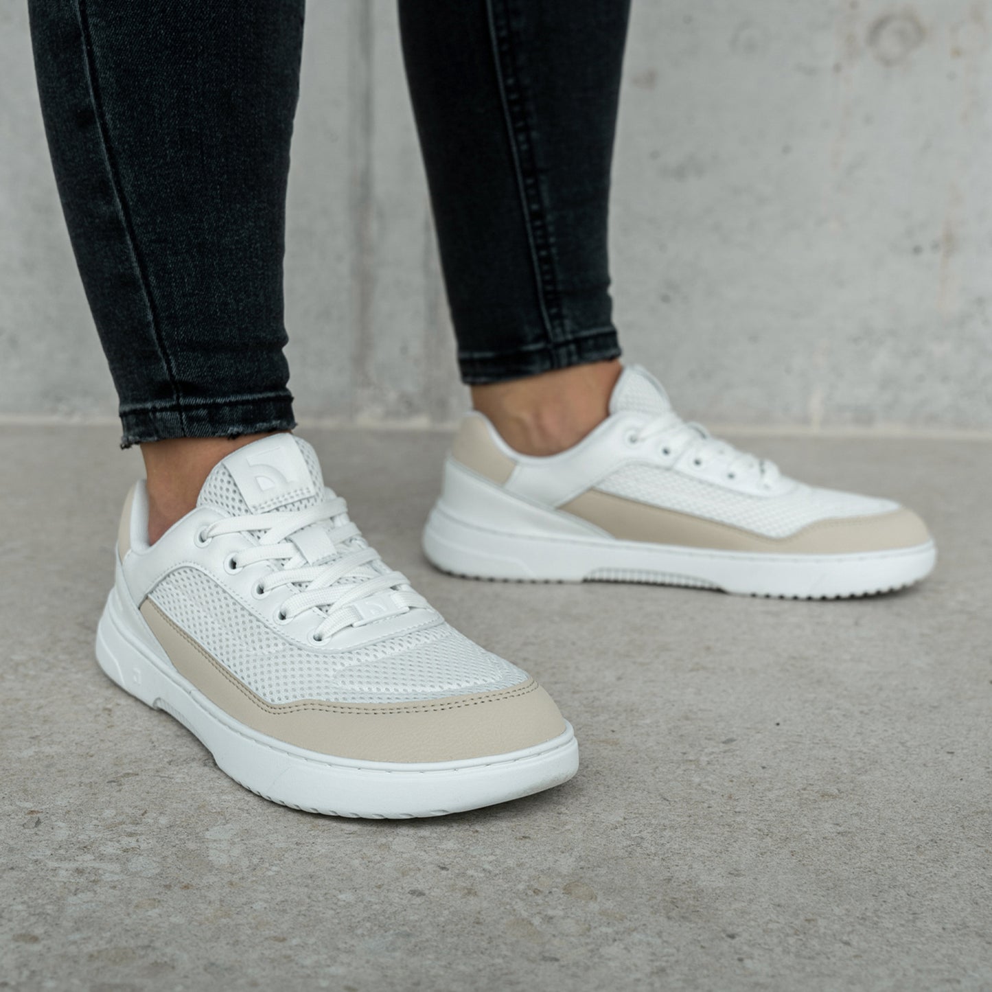 Barefoot Sneakers Barebarics Vaporo - White & Beige