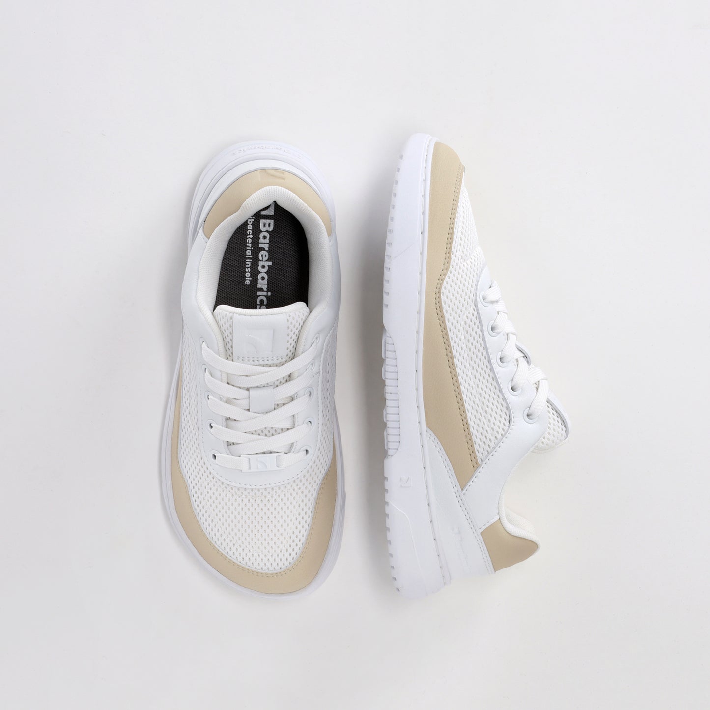 Barefoot Sneakers Barebarics Vaporo - White & Beige