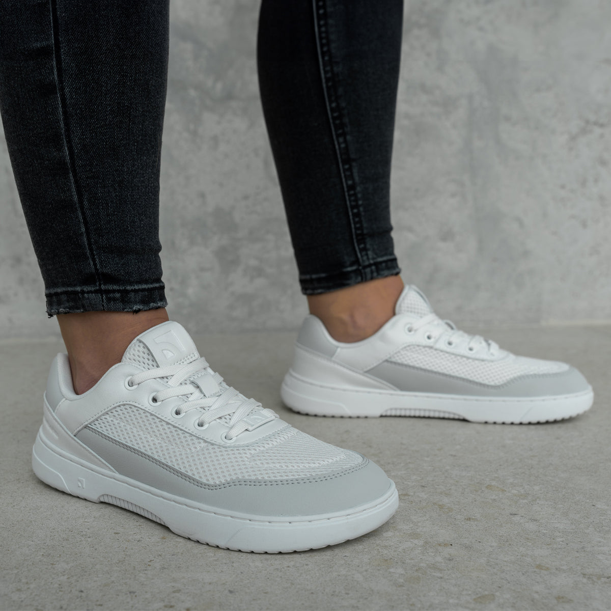 Barefoot Sneakers Barebarics Vaporo - White & Light Grey (Sale)