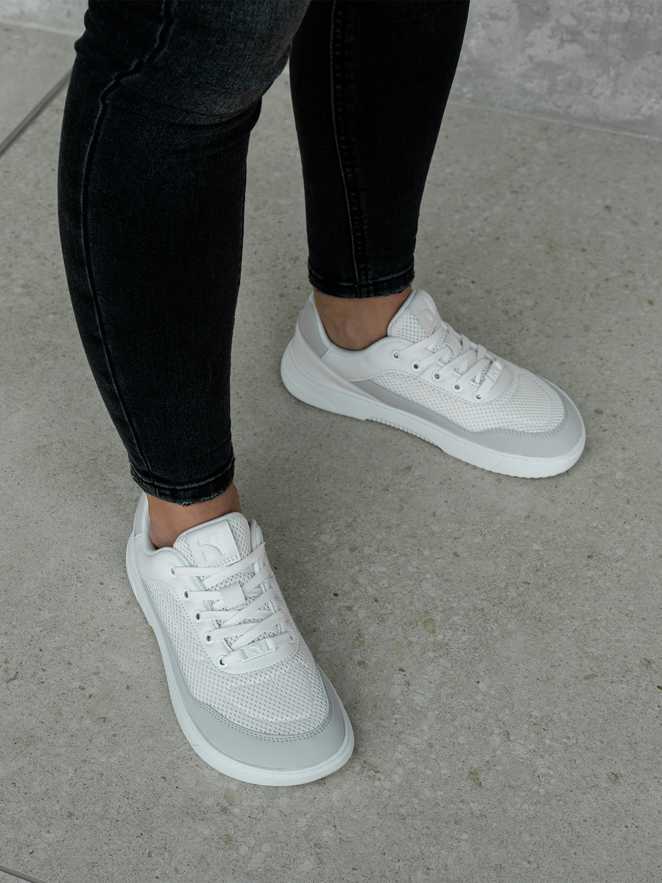 Barefoot Sneakers Barebarics Vaporo - White & Light Grey