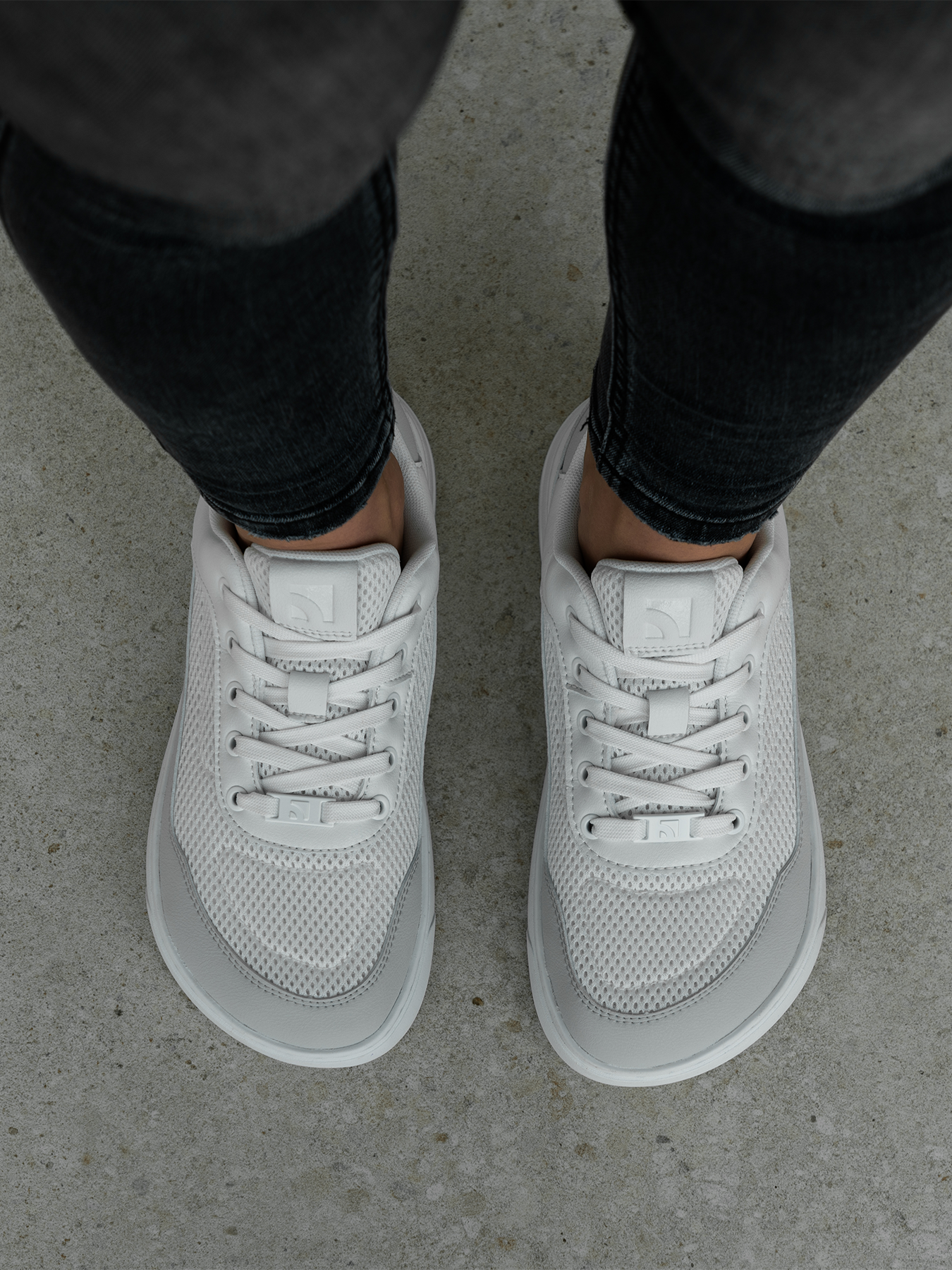 Barefoot Sneakers Barebarics Vaporo - White & Light Grey