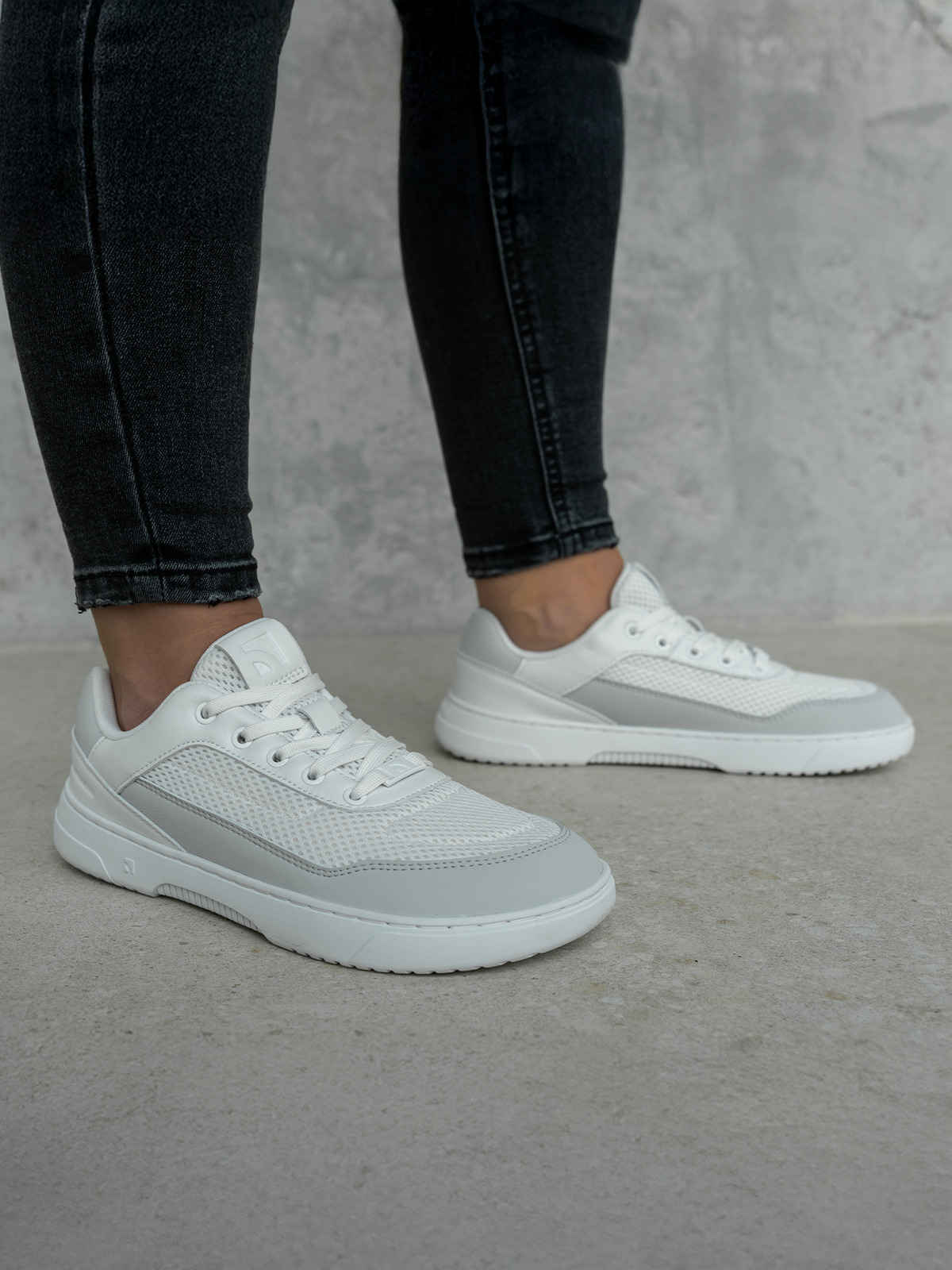 Barefoot Sneakers Barebarics Vaporo - White & Light Grey (Sale)