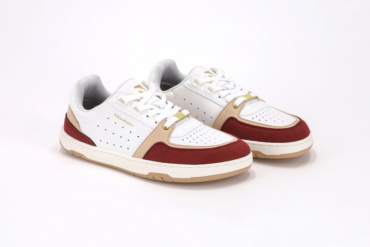 Barefoot Sneakers Barebarics Wave 2.0 - White & Burgundy
