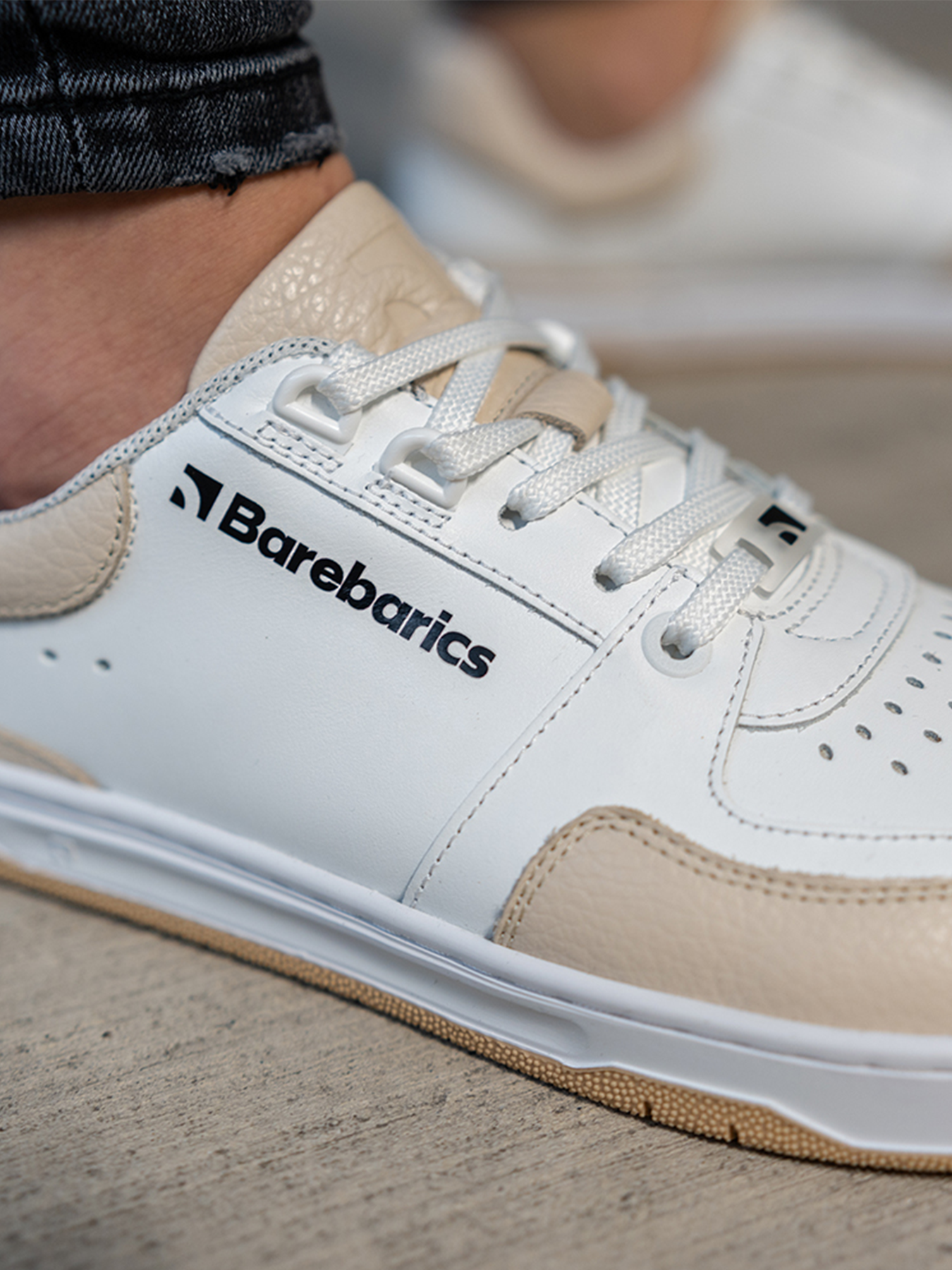 Barefoot Sneakers Barebarics Wave - White & Beige