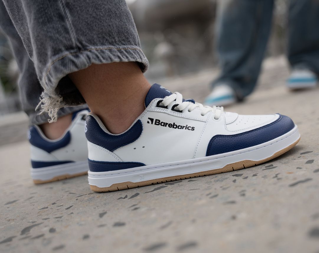 Baskets pieds nus Barebarics Wave - Blanc et bleu foncé