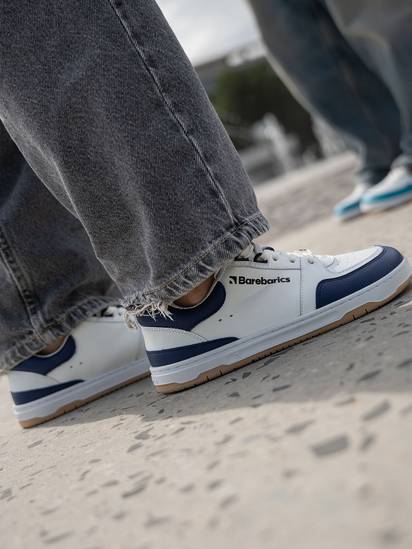 Barefoot Sneakers Barebarics Wave - White & Dark Blue