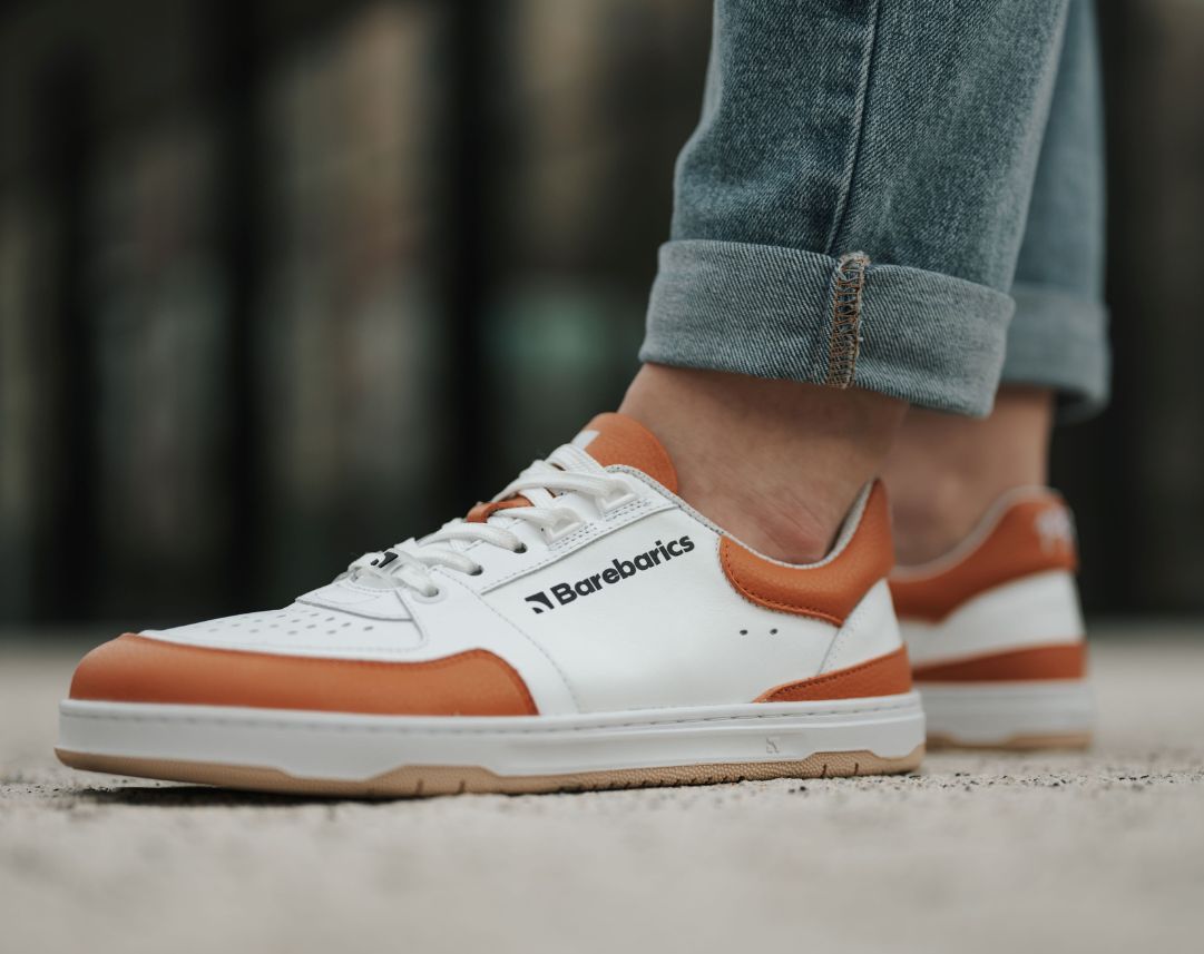 Barefoot Sneakers Barebarics Wave - White & Orange (Sale)