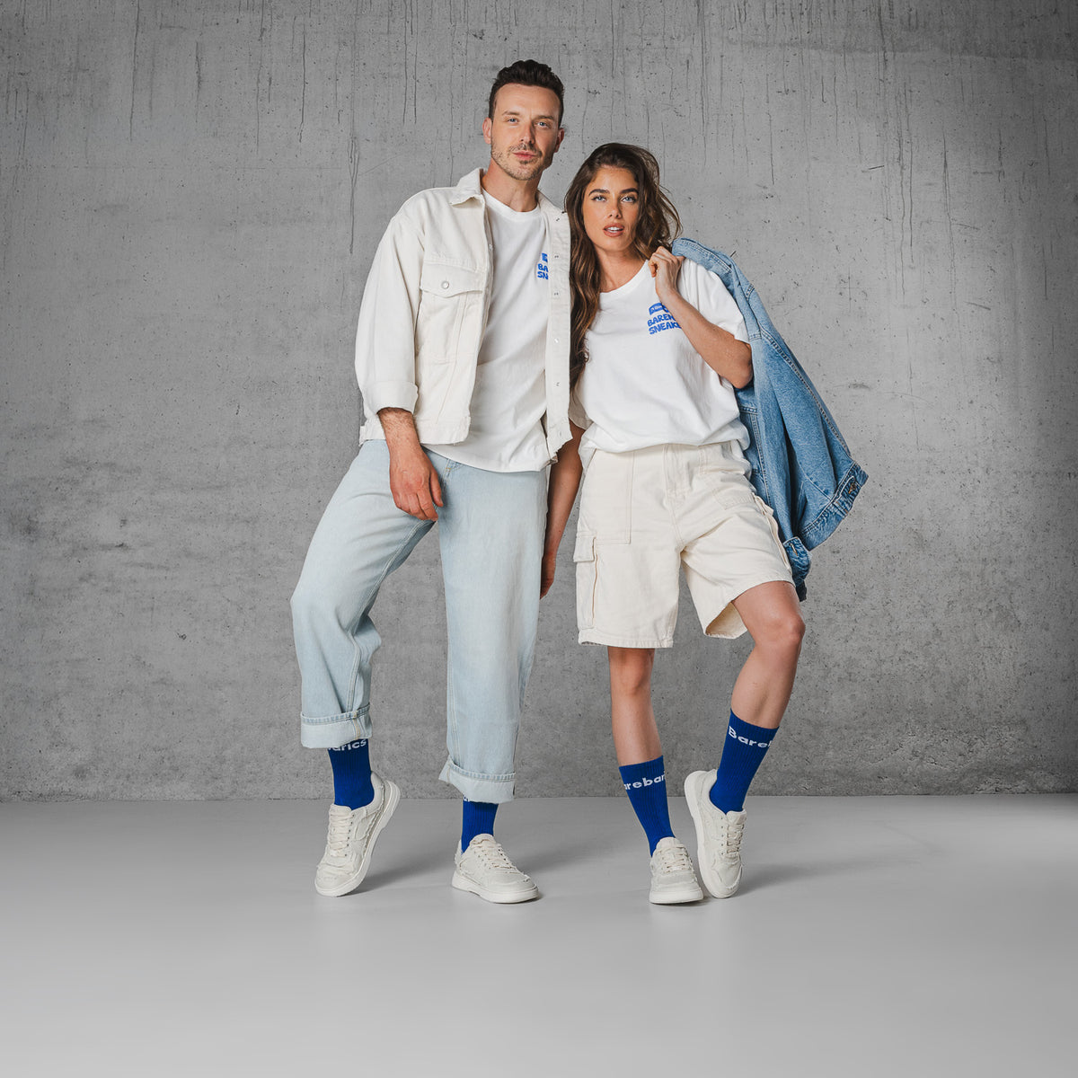 Barefoot Sneakers Barebarics Zing Denim - Cream White