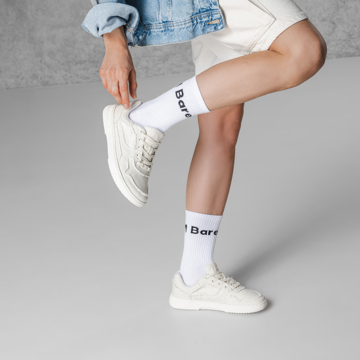 Barefoot Sneakers Barebarics Zing Denim - Cream White