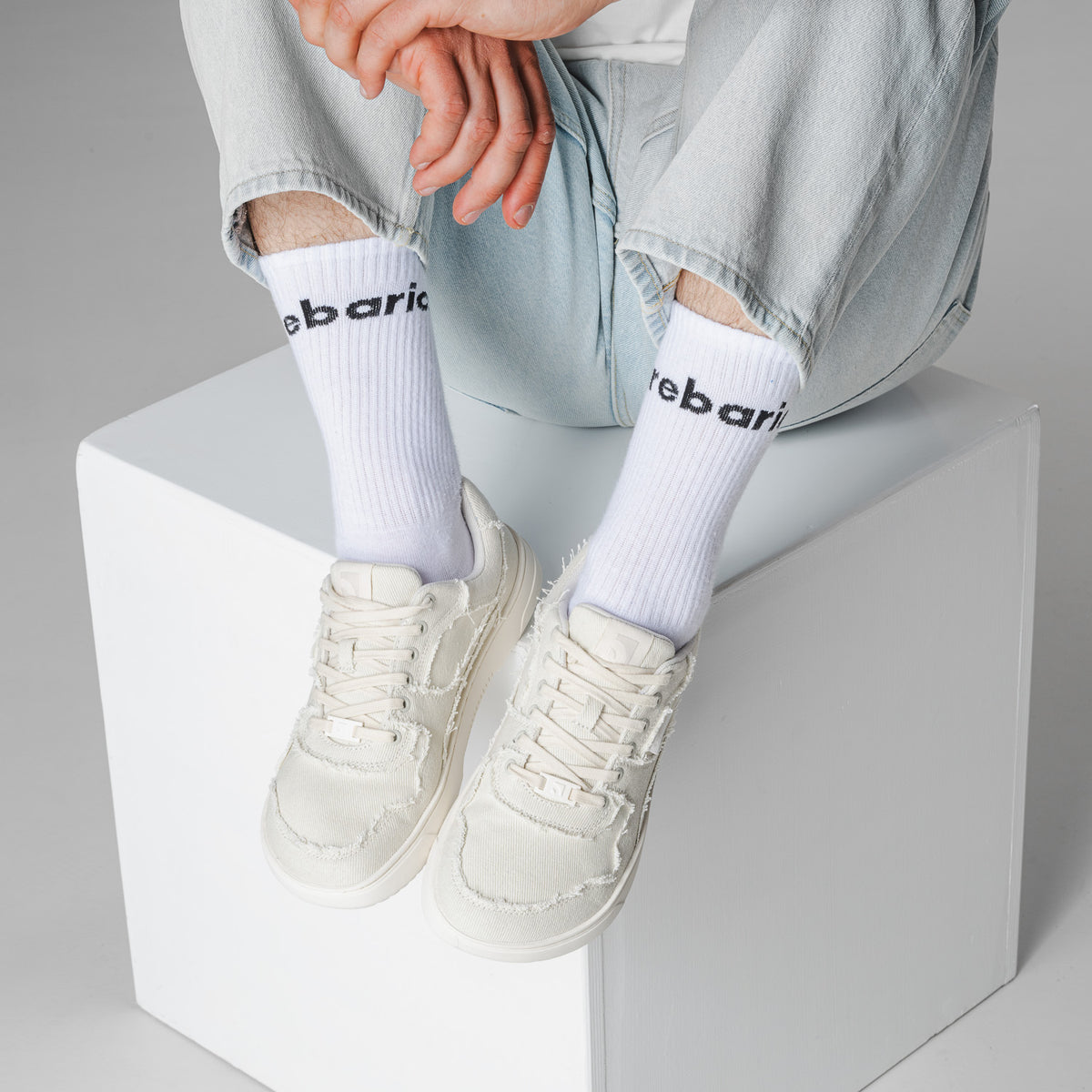 Barefoot Sneakers Barebarics Zing Denim - Cream White