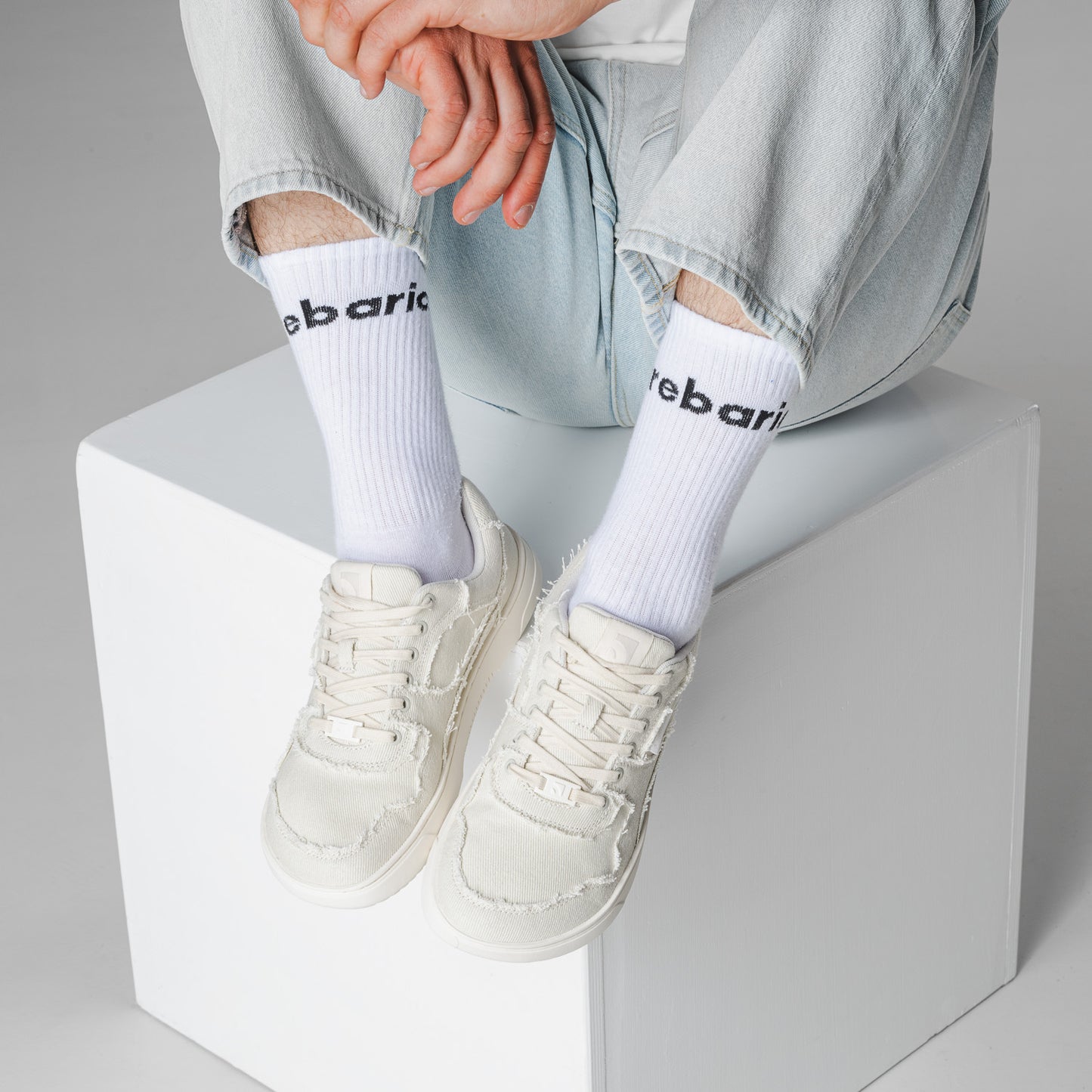Barefoot Sneakers Barebarics Zing Denim - Cream White
