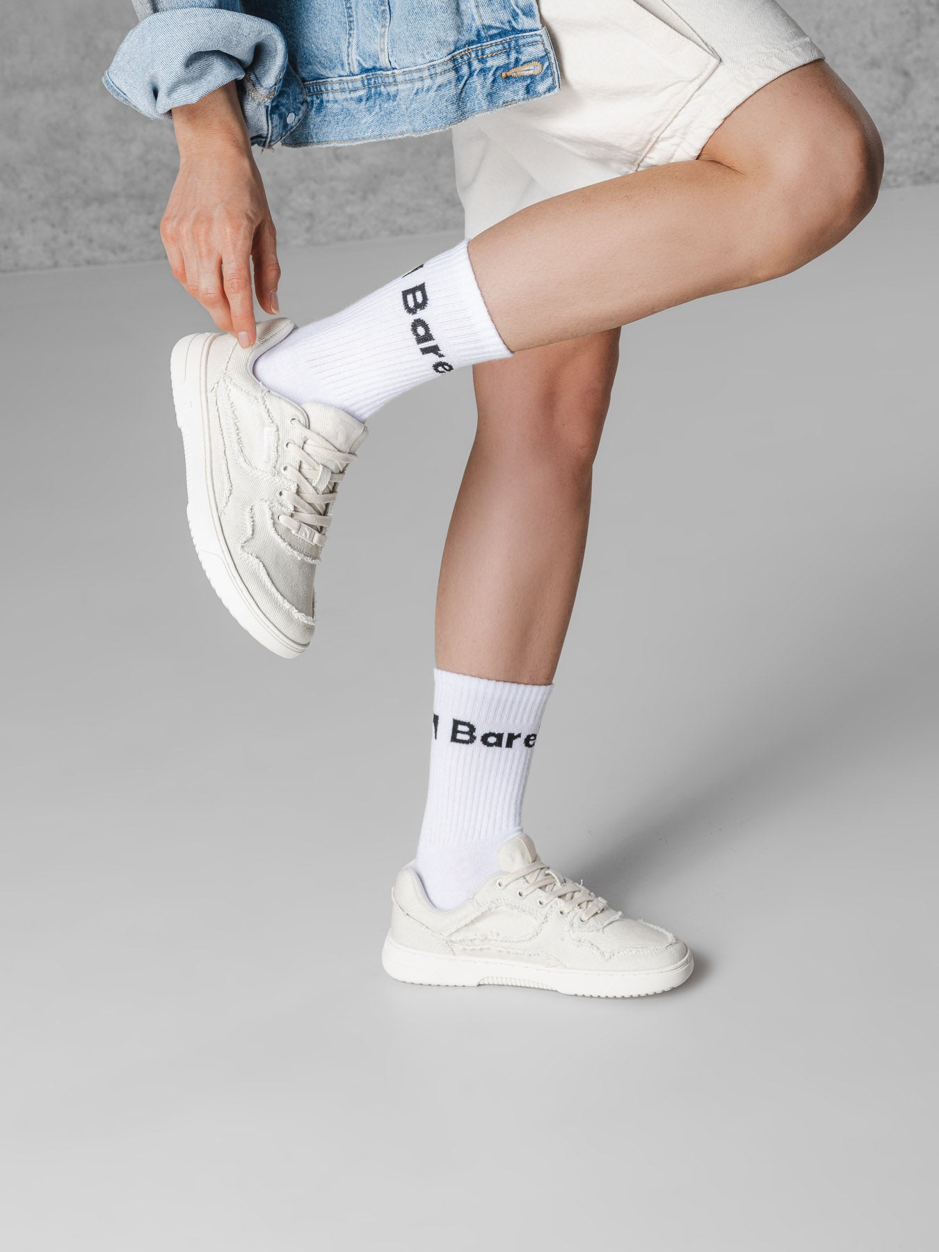 Barefoot Sneakers Barebarics Zing Denim - Cream White
